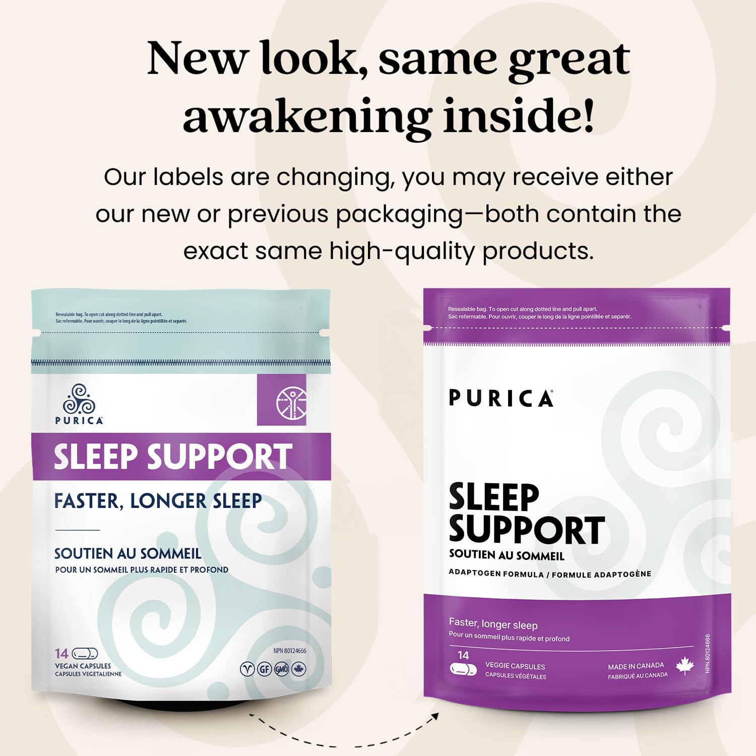 PURICA Sommeil Paisible, Aide à Favoriser des Nuits Reposantes et un Voyage Facile, Contient des Champignons Reishi Rouges, de l'Ashwagandha Biologique et de la Mélatonine, Formule Sans Gluten et Sans OGM