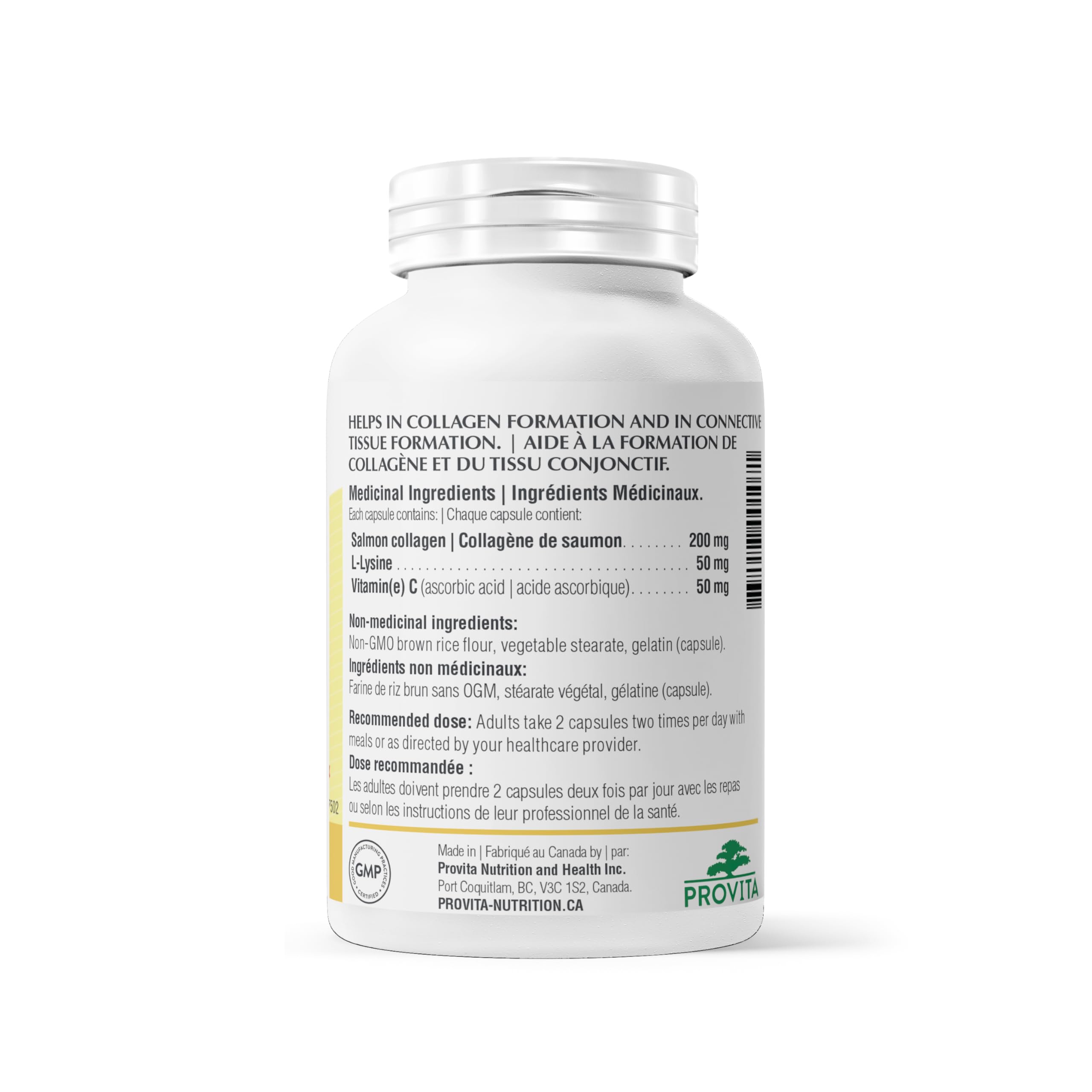 Collagène de saumon sauvage par Provita Nutrition (Fabriqué au Canada) 90 gélules