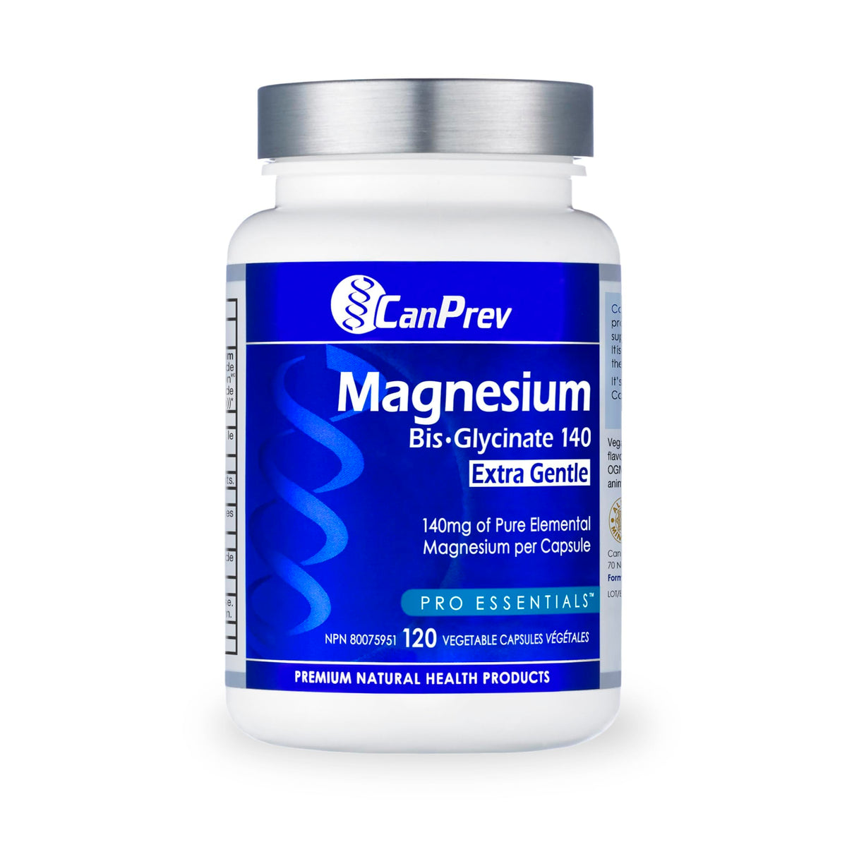 CanPrev Magnesium Bisglycinate Capsules, 140 mg, 120 Capsules & Day Supply
