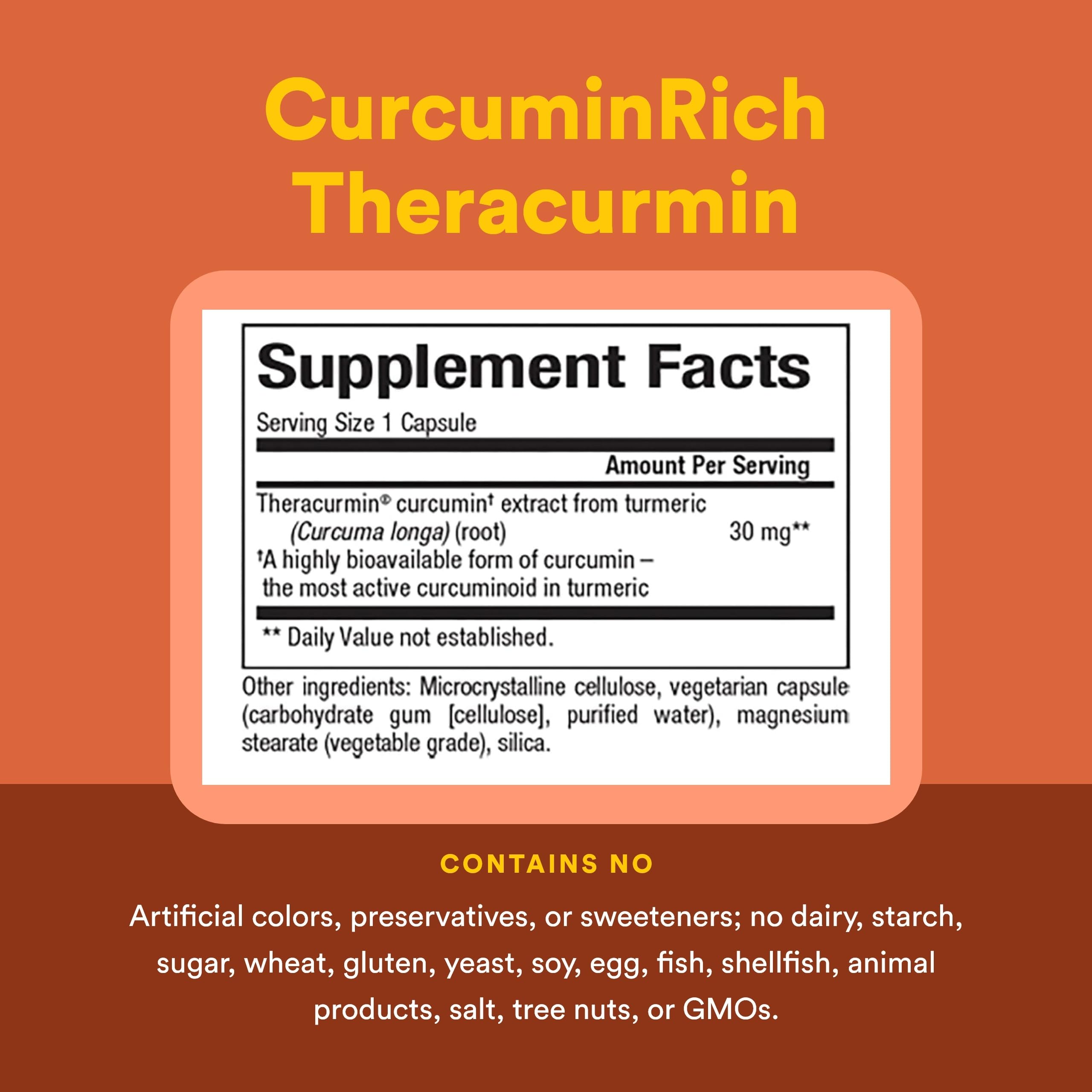 Natural Factors - CurcuminRich Theracurmin 30mg, Inflammation Support for Joints, Heart, and Circulation, 120 Vegetarian Capsules