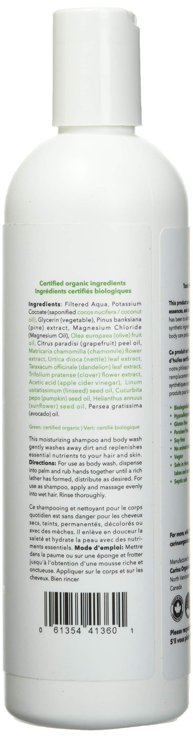 Carina Organics Pink Grapefruit Shampoo & Body Wash, 360 Milliliters