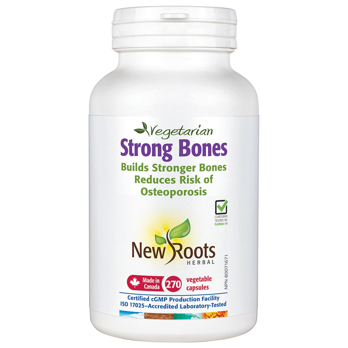 New Roots Herbal Strong Bones Caps, Calcium Boron, 270 Caps, 90 Day Supply