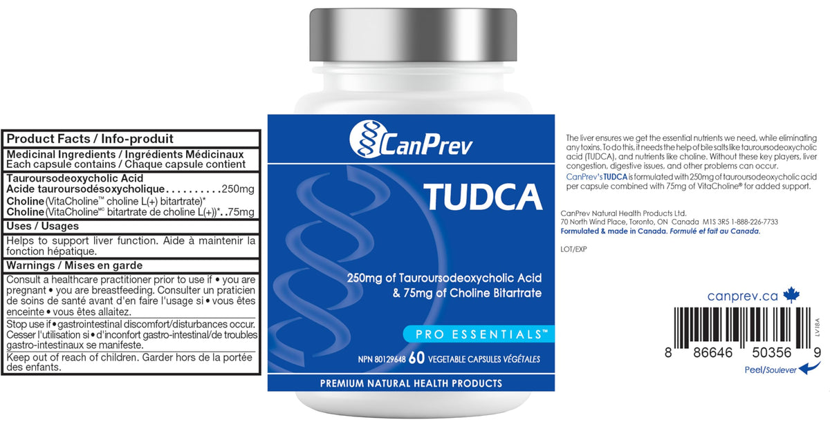 CanPrev TUDCA Supplement, Liver Support Supplement, 60 Caps 30 Day Supply