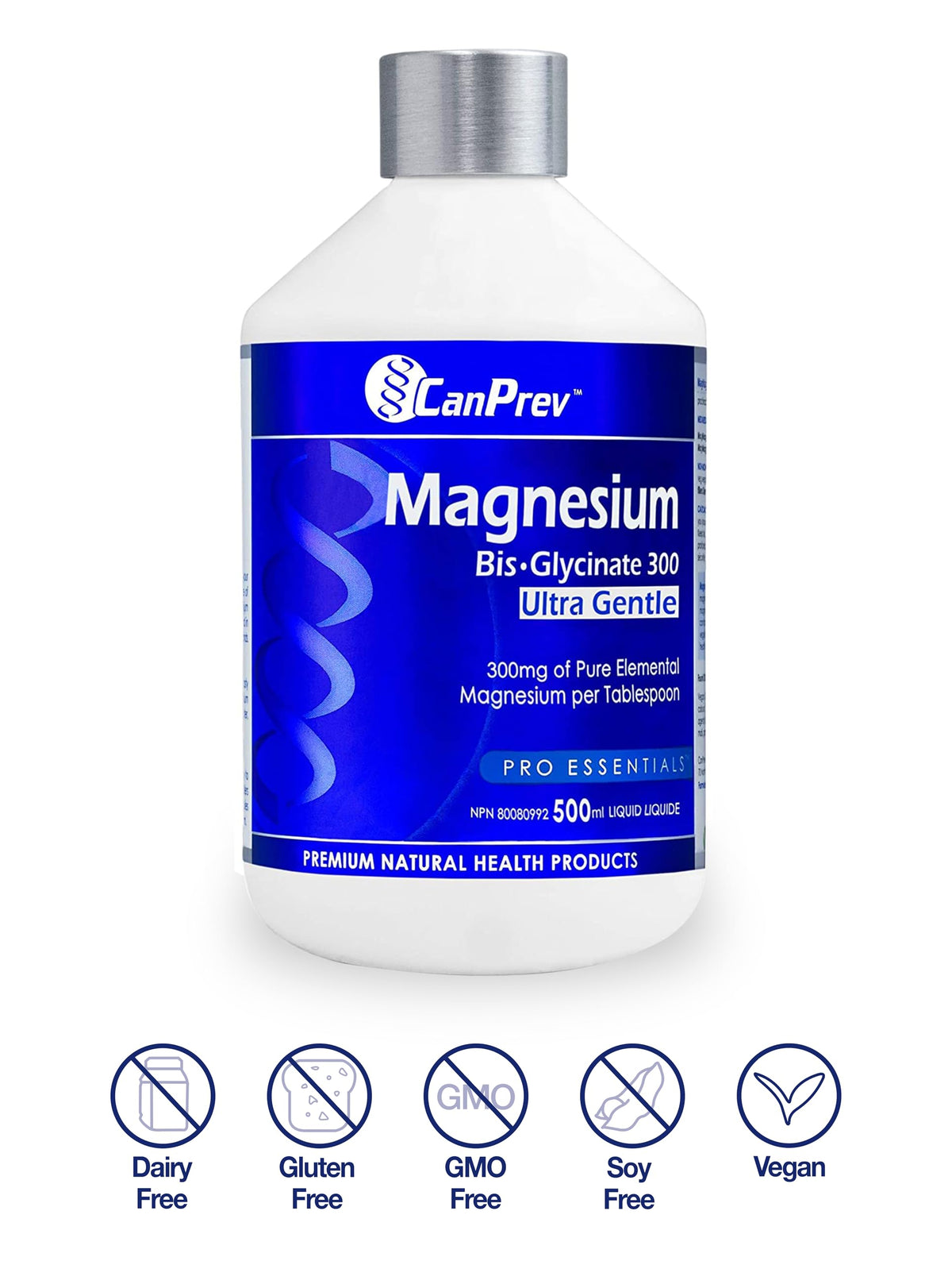 CanPrev Liquid Magnesium Bisglycinate, 300mg per tbsp, 500ml, 33 Day Supply