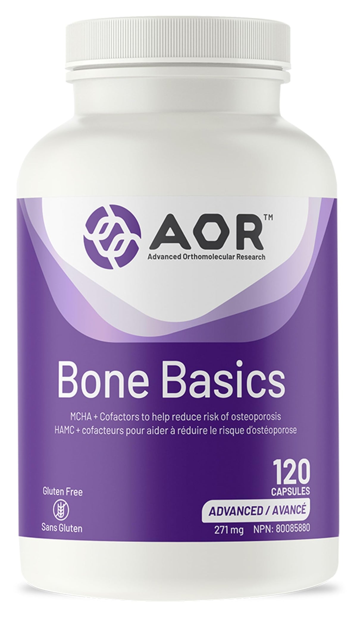 AOR Adult Bone Supplement, Calcium Magnesium Zinc, D3 & K2, 120 Capsules