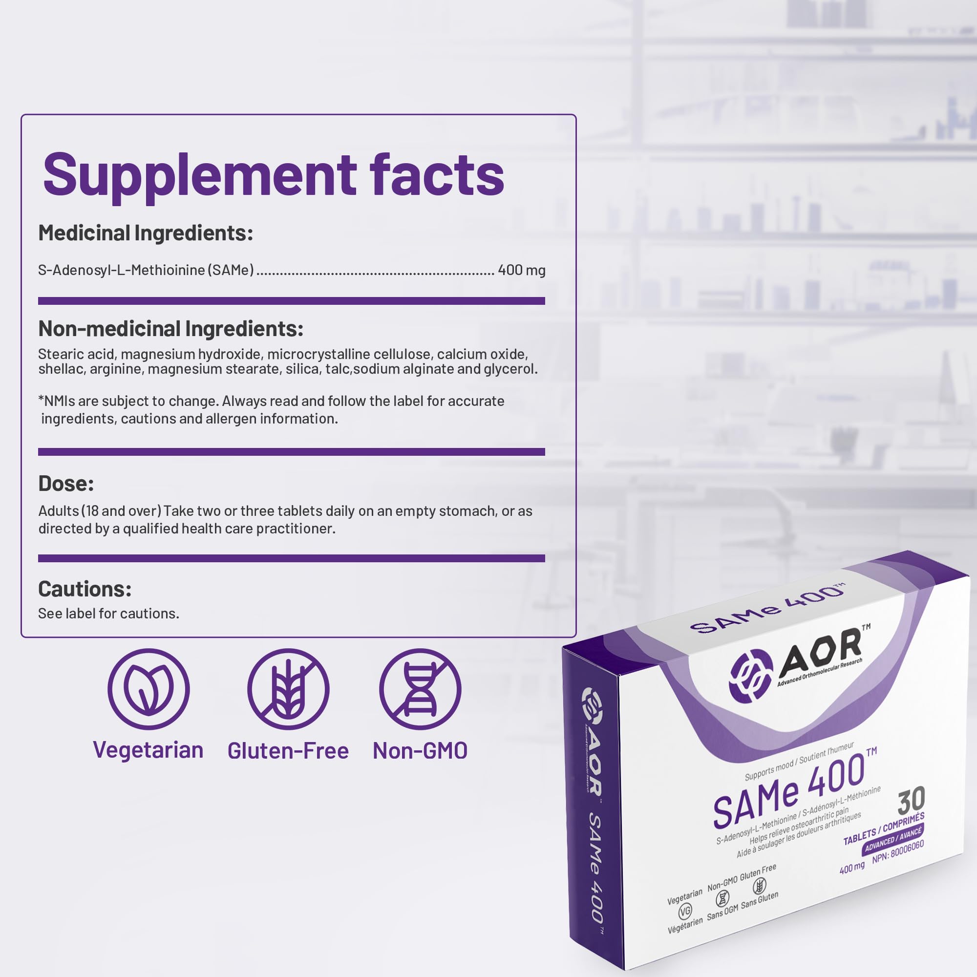 AOR - SAMe 400-60 Tablets