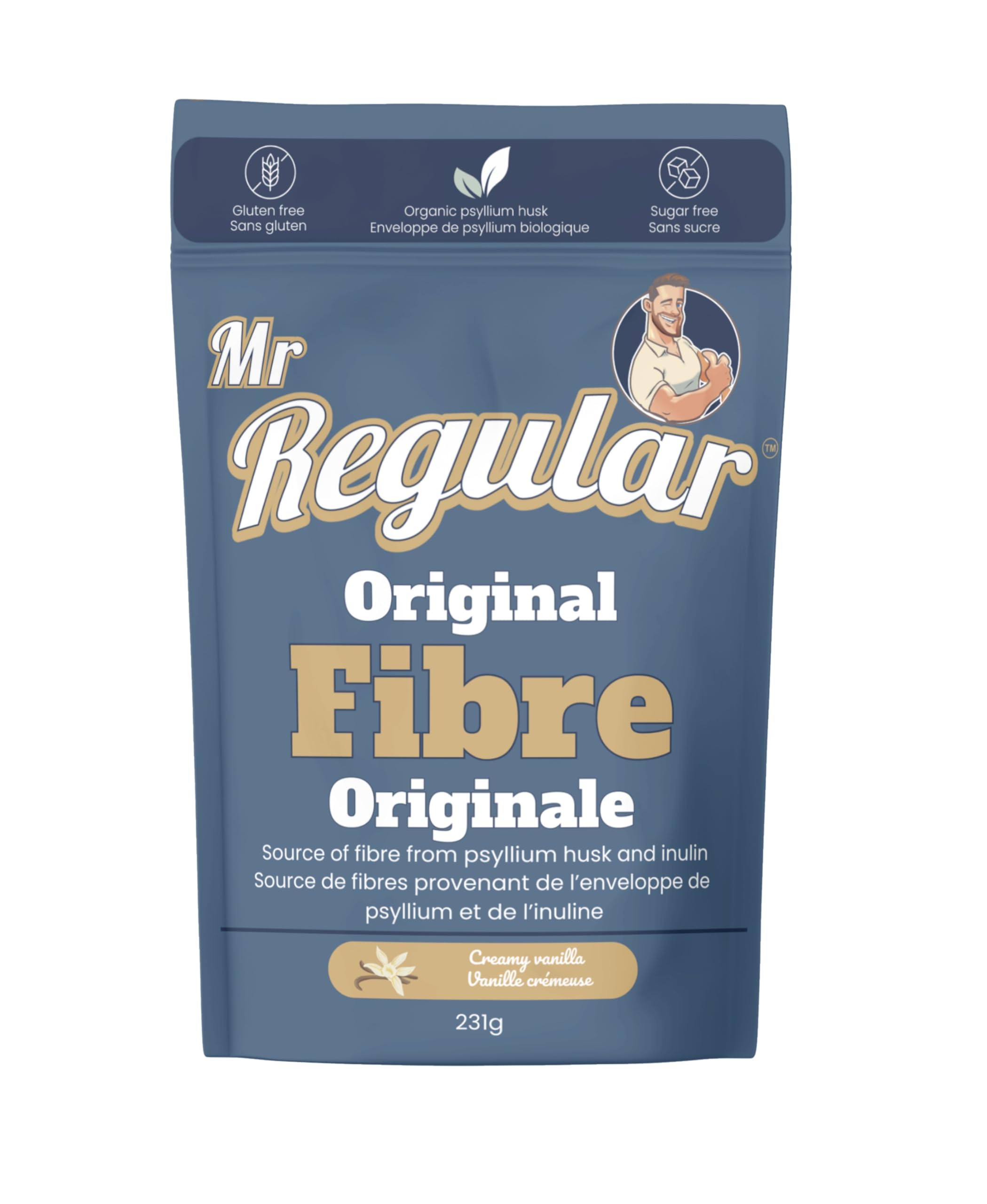 Mélange de boisson aux fibres original M. Regular 231 g 33 portions | Poudre de psyllium et d'inuline | Mélange biologique | Sans sucre et sans gluten