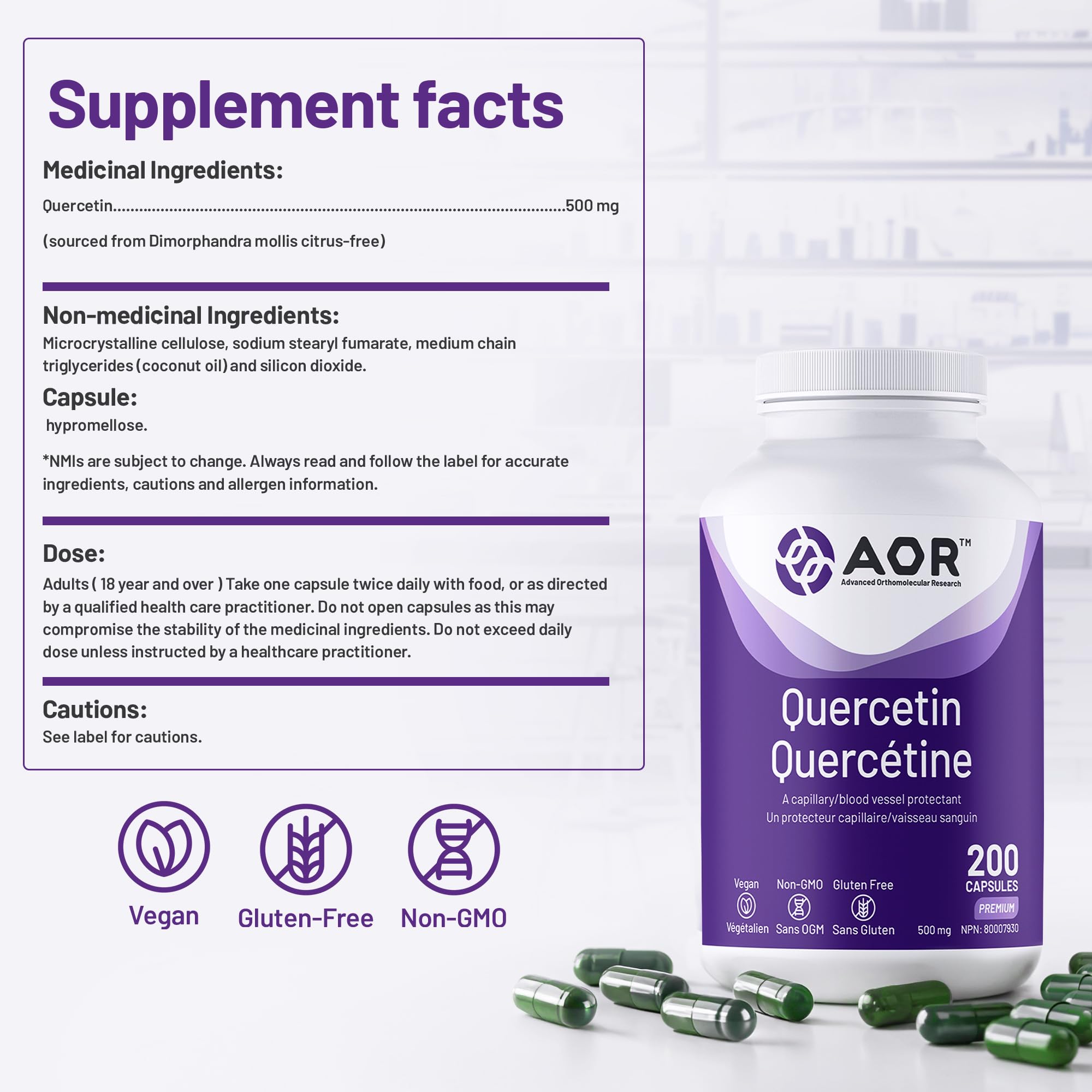AOR - Quercétine en gélules - Antioxydant naturel et bioflavonoïde