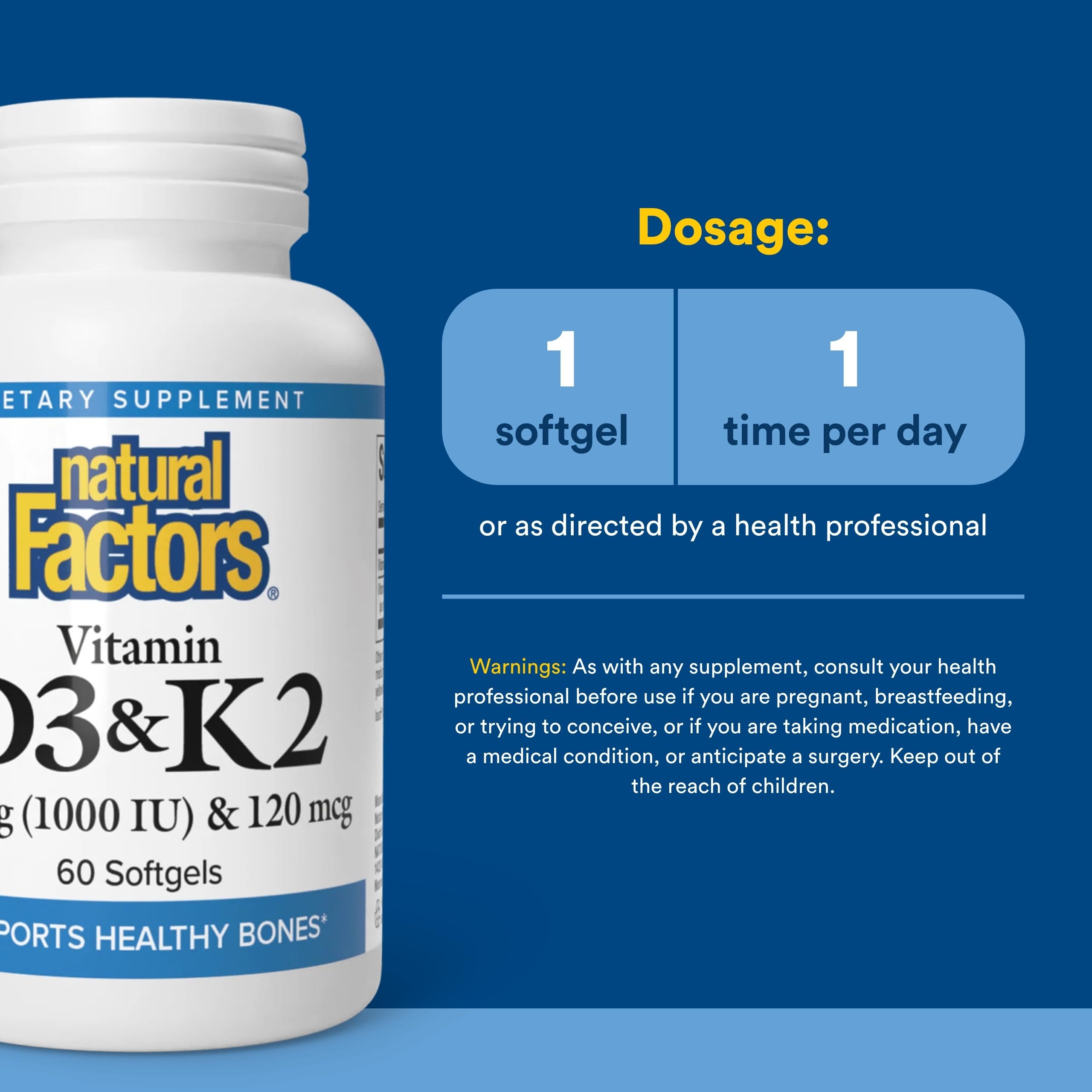 Vitamin K & D by Natural Factors - 60 softgels