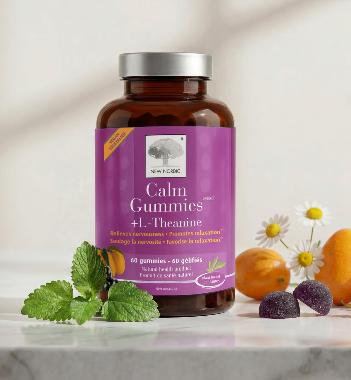 New Nordic L-Theanine Calm Gummies, Non Sedating