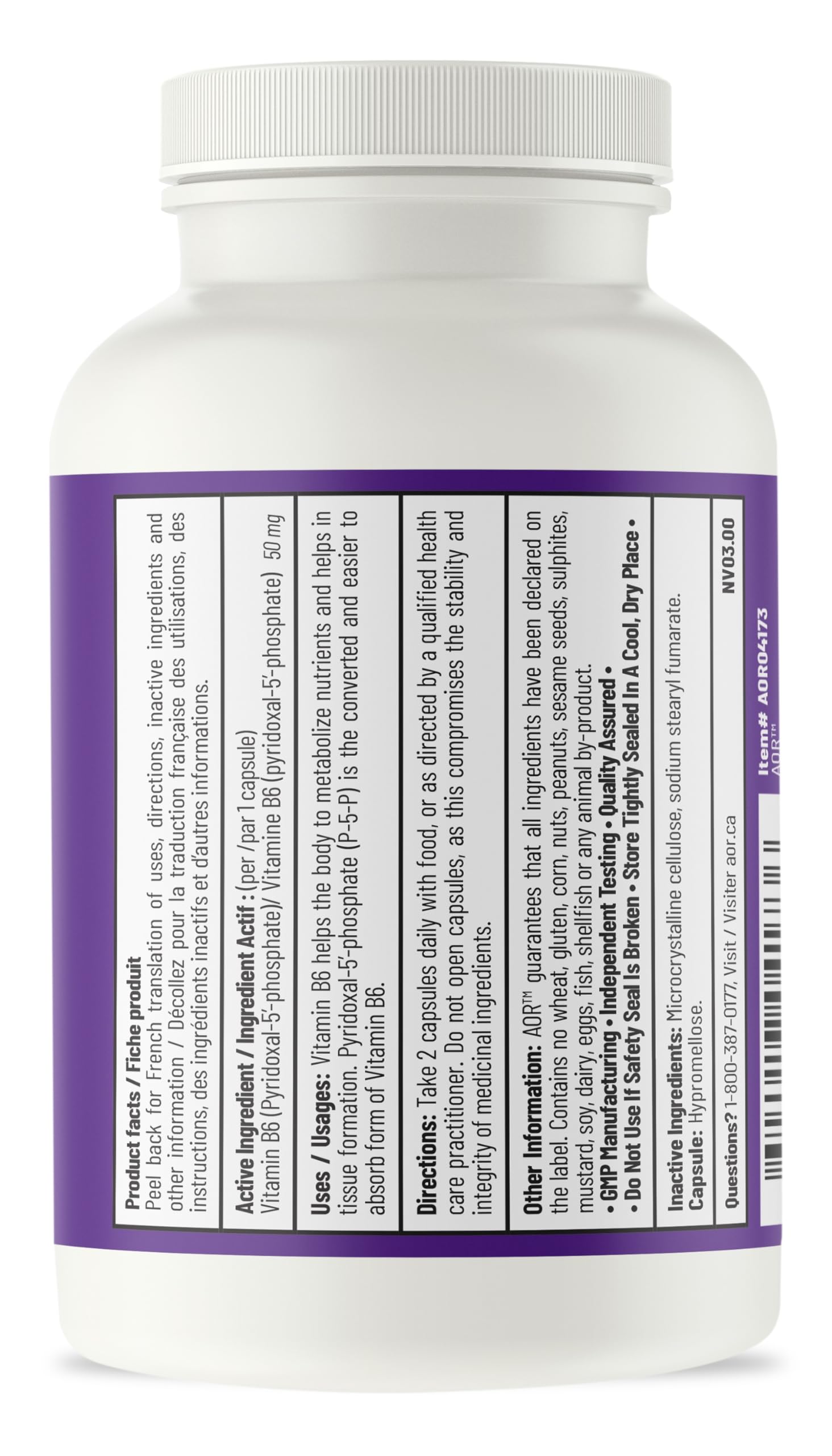 AOR P5P Complément de Vitamine B6 50 mg