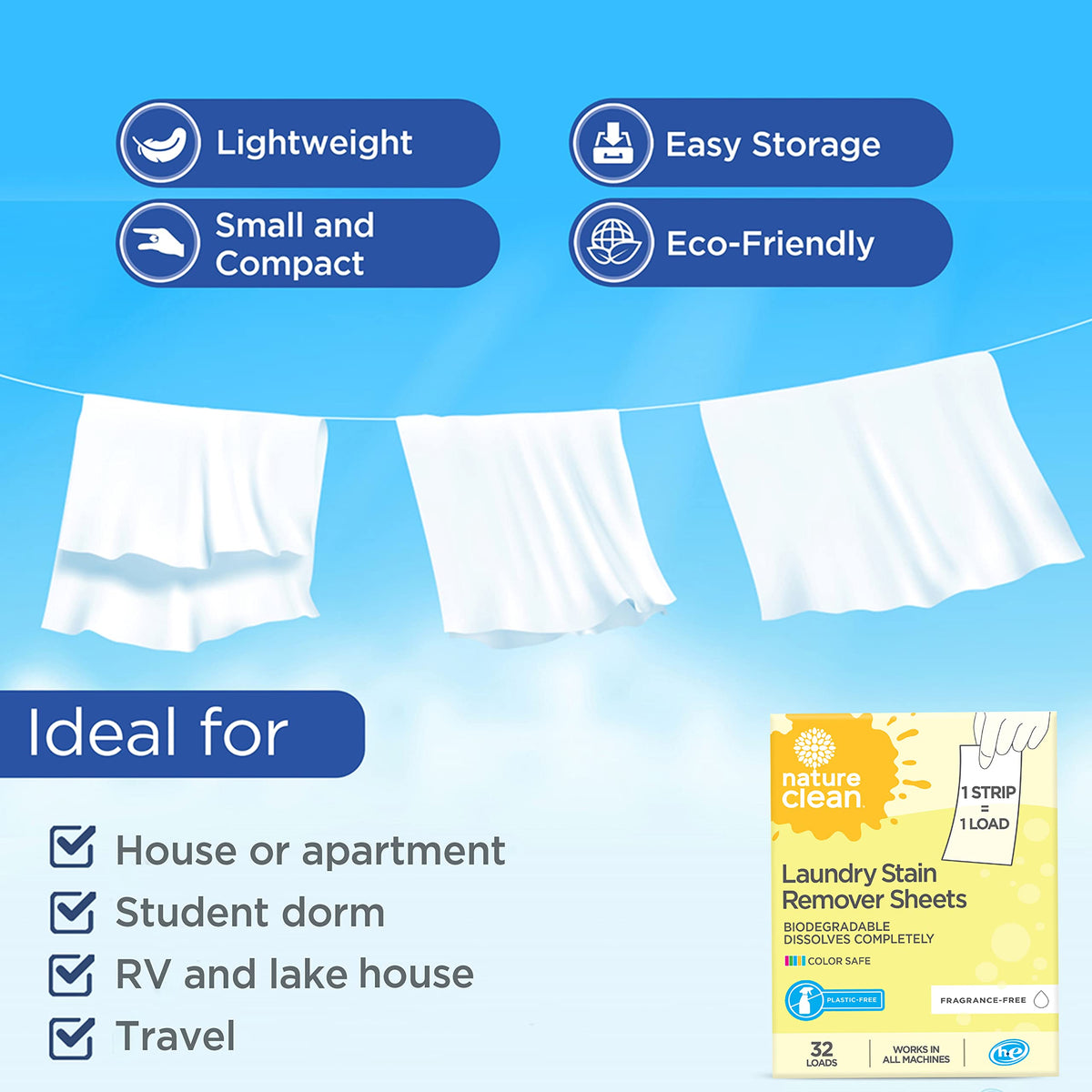 Nature Clean Laundry Stain Remover Strips