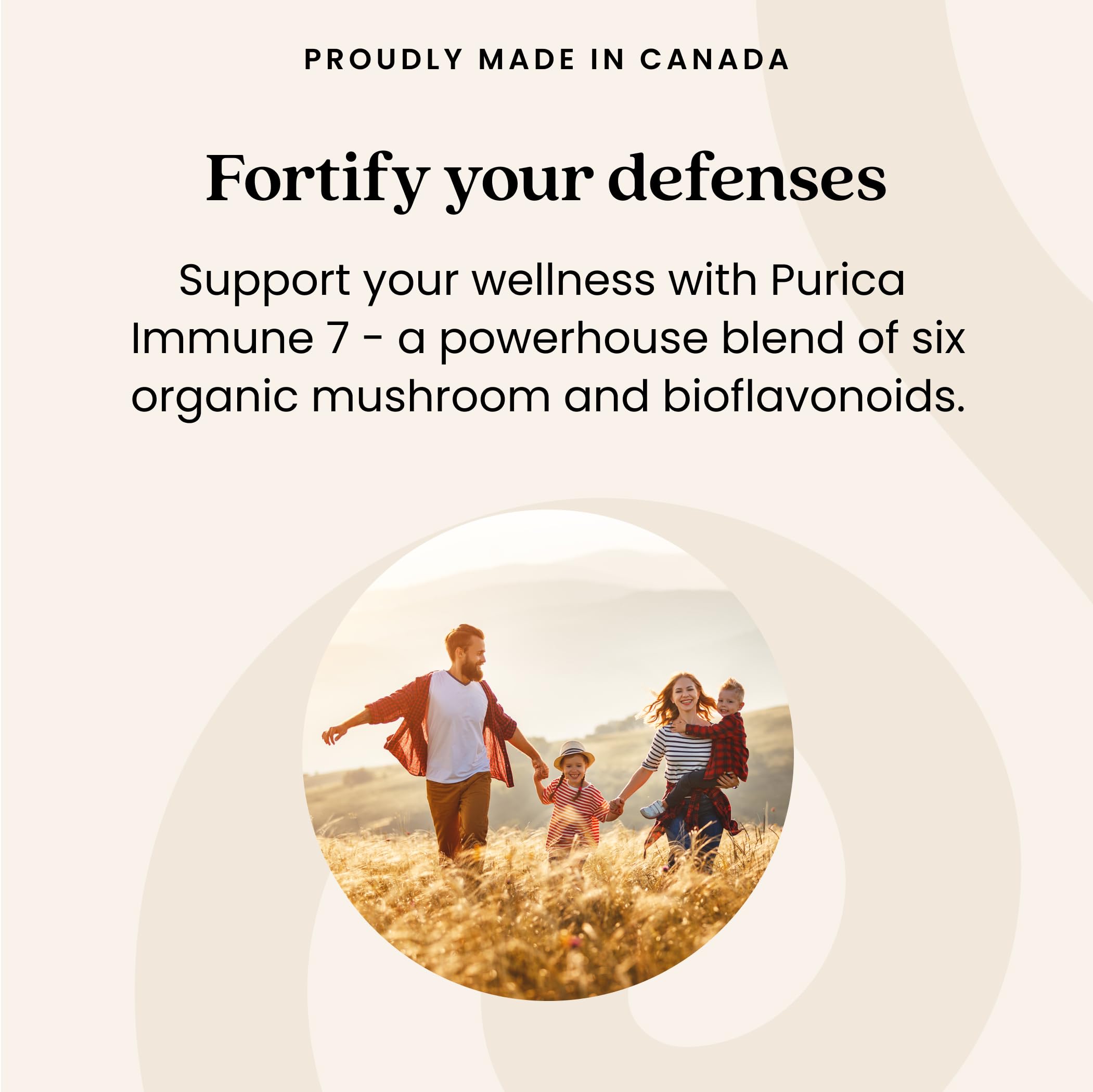 PURICA Complexe Immunitaire 7, 60 gélules - Soutien immunitaire complet avec Coriolus versicolor, Cordyceps, Reishi, Maitake, Shiitake, Champignon du Soleil - Vitalité à spectre complet, Améliore la santé et le bien-être