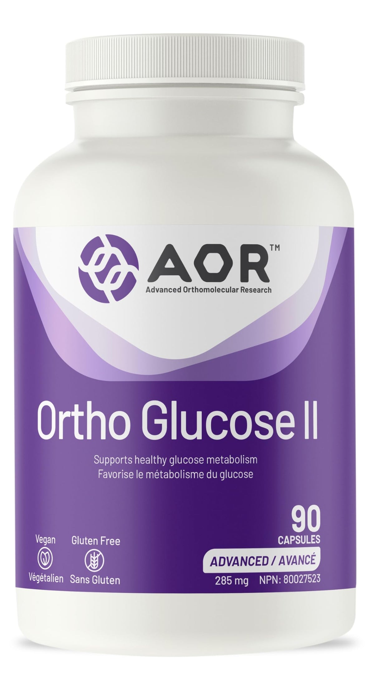 AOR Ortho Glucose II, Chromium, Gymnema Sylvestre, Gluten Free, 90 Capsules