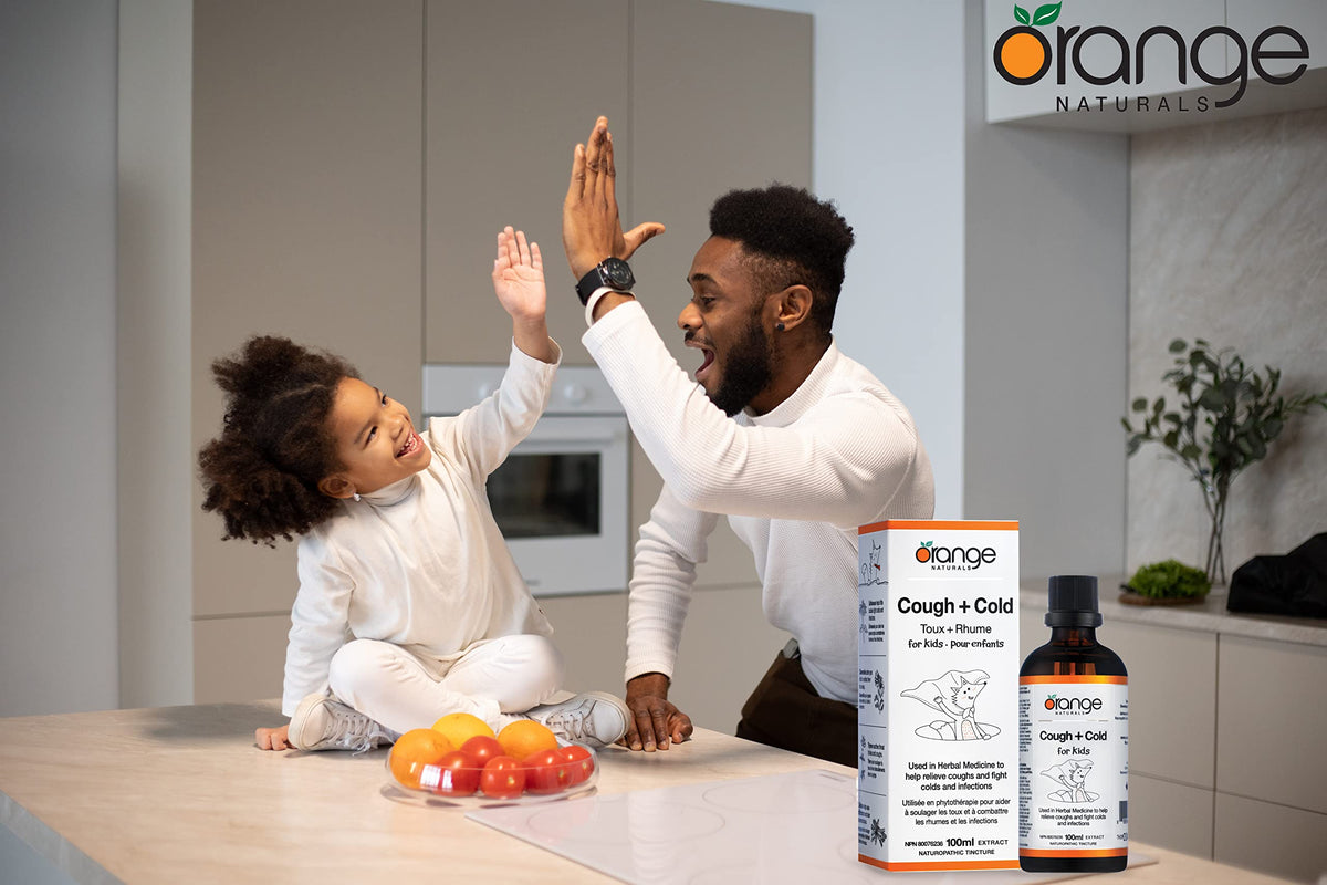Orange Naturals - Cough and Cold for Kids 100 ml Liquid Tincture 40-Servings - Vegan, Gluten and Dairy-Free - Help Relieve Coughs and Fight Colds, Catarrhs, Bronchitis and Congestion