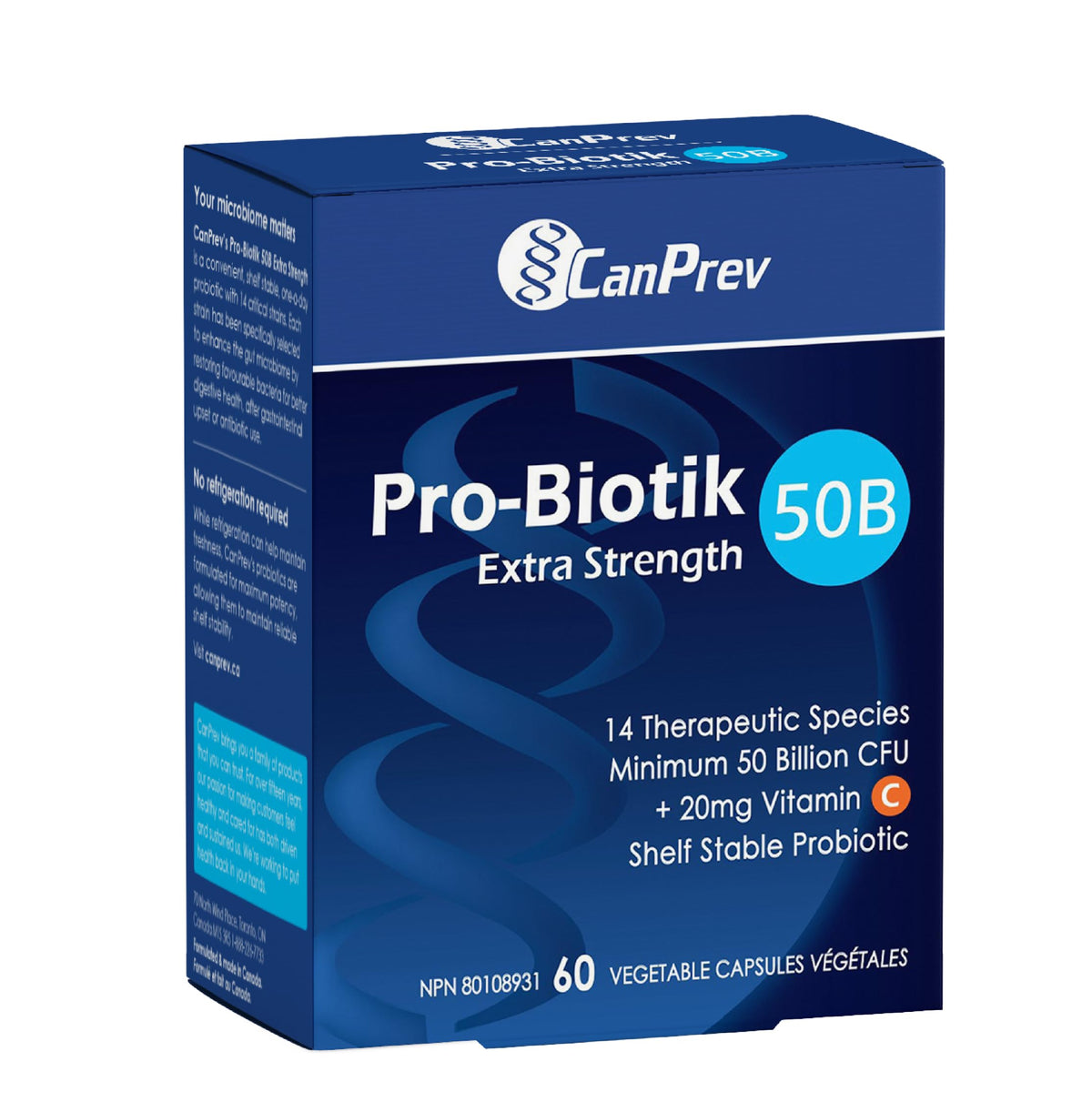 CanPrev Pro-Biotik 50B Probiotic, 50 Billion CFU, 60 Capsules,60-Day Supply