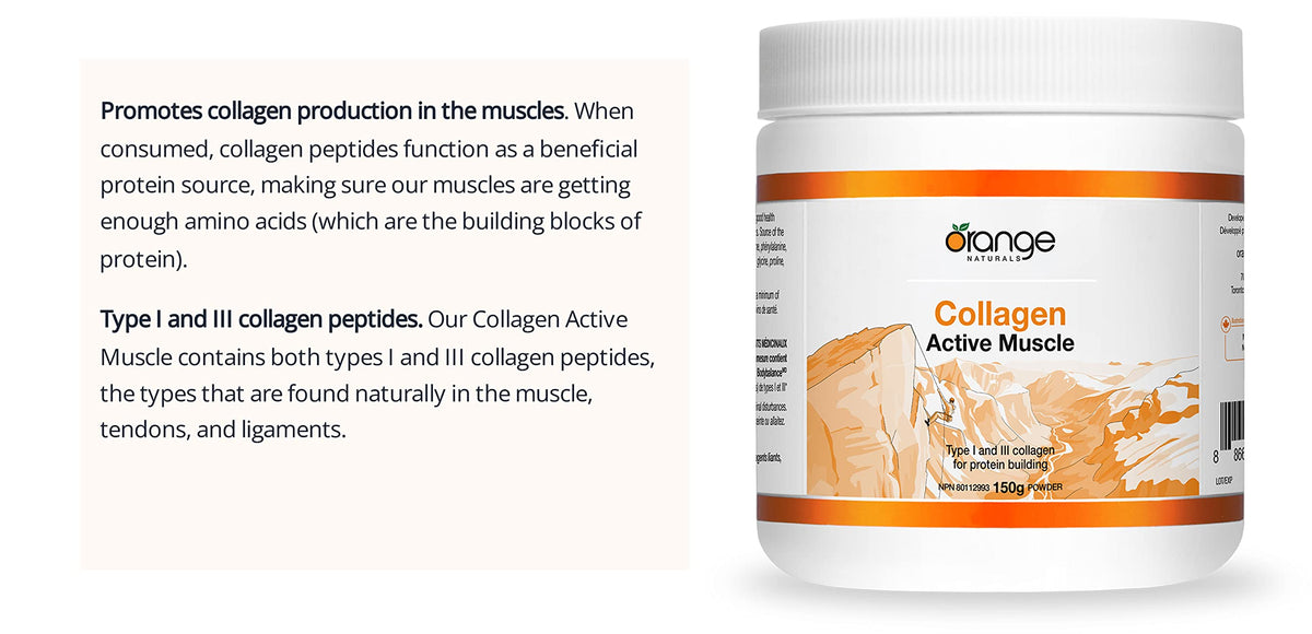 Orange Naturals Collagen Active Muscle, Collagen Powder, 5g, Orange, 150g