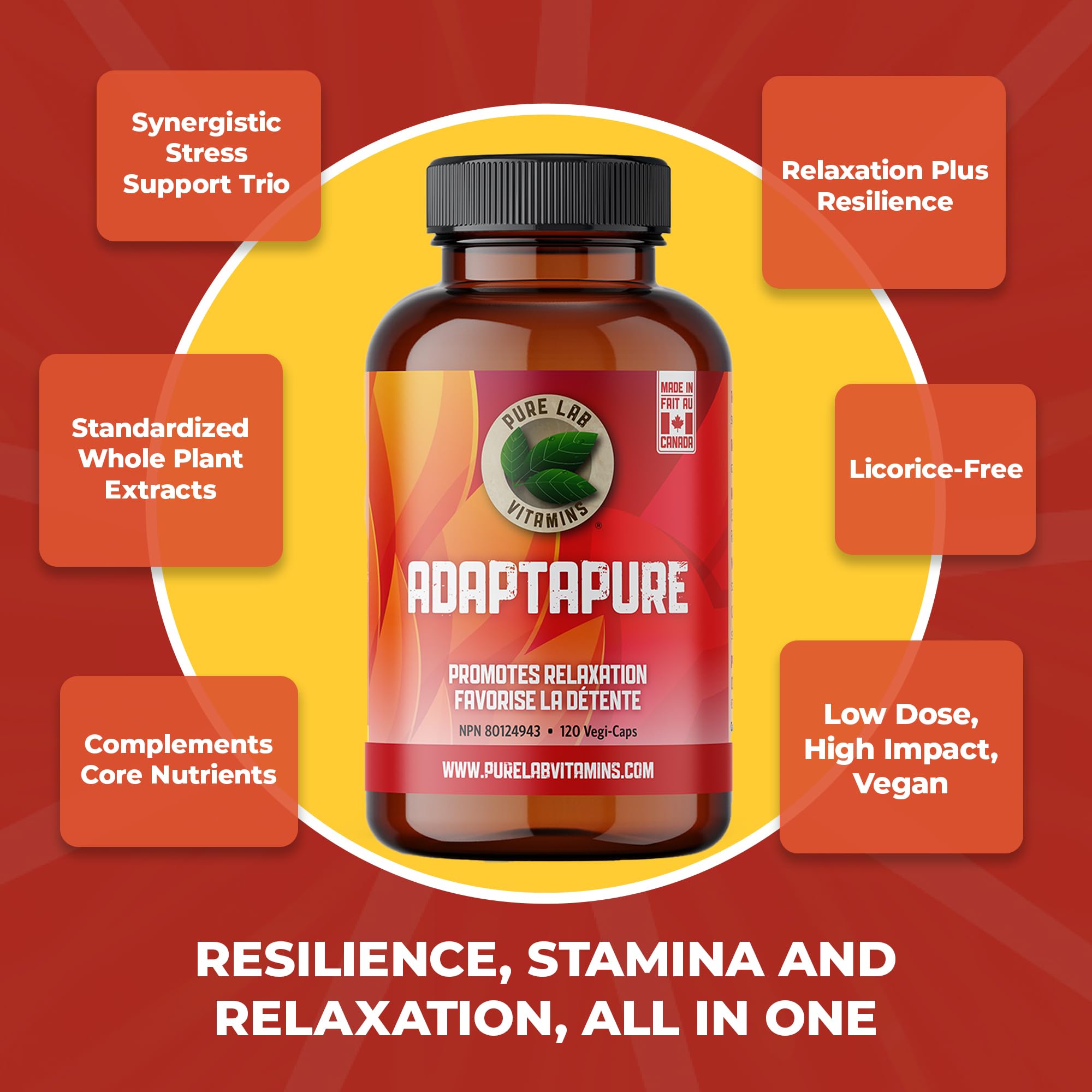 Pure Lab Vitamins AdaptaPure - 120 gélules végétales