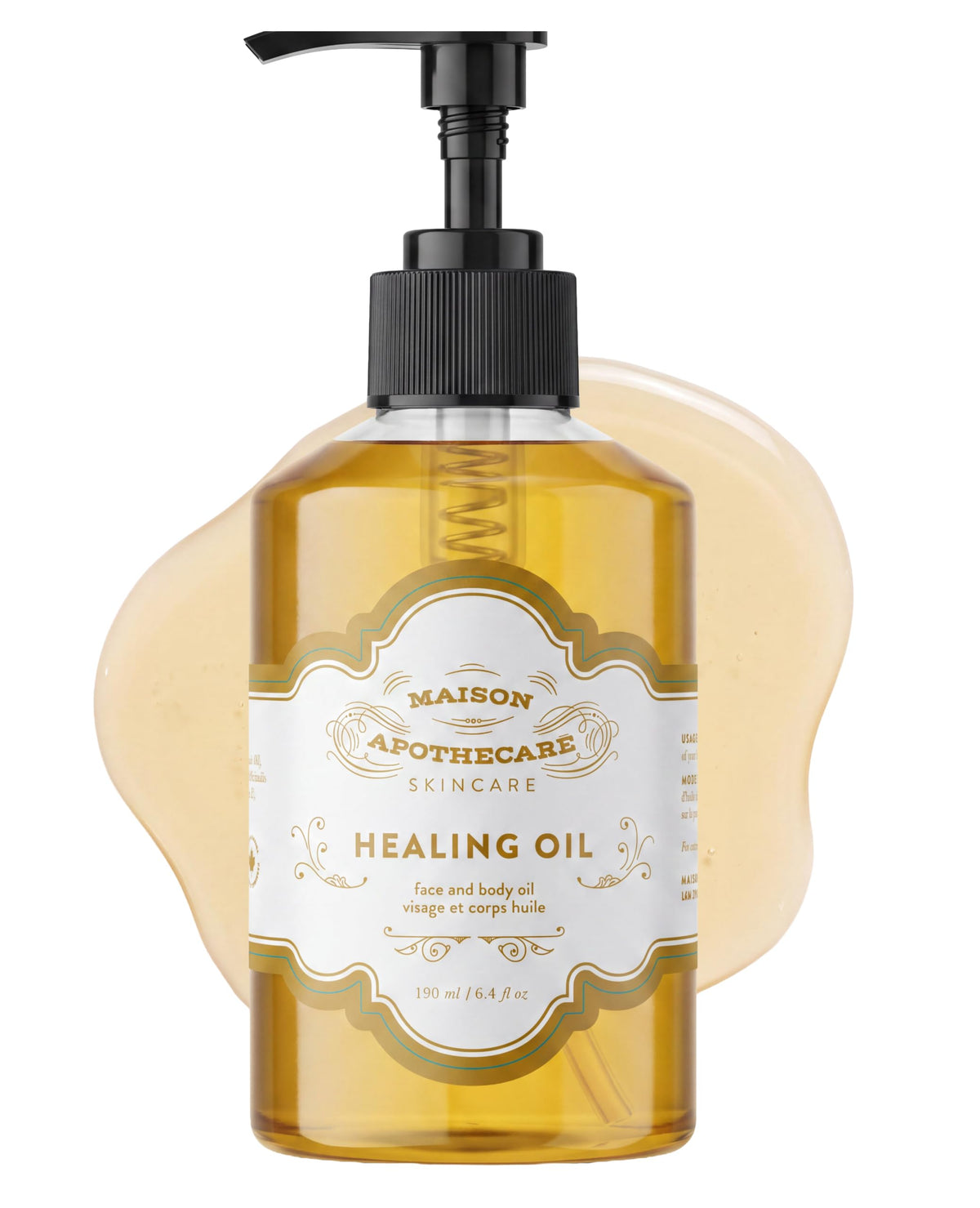 Maison Apothecare Healing Oil Grande 190ml, Multi-Use Avocado, Argan & Neroli, Botanical Blend for Face, Body & Hair, Lightweight Canadian-Made Moisturizer