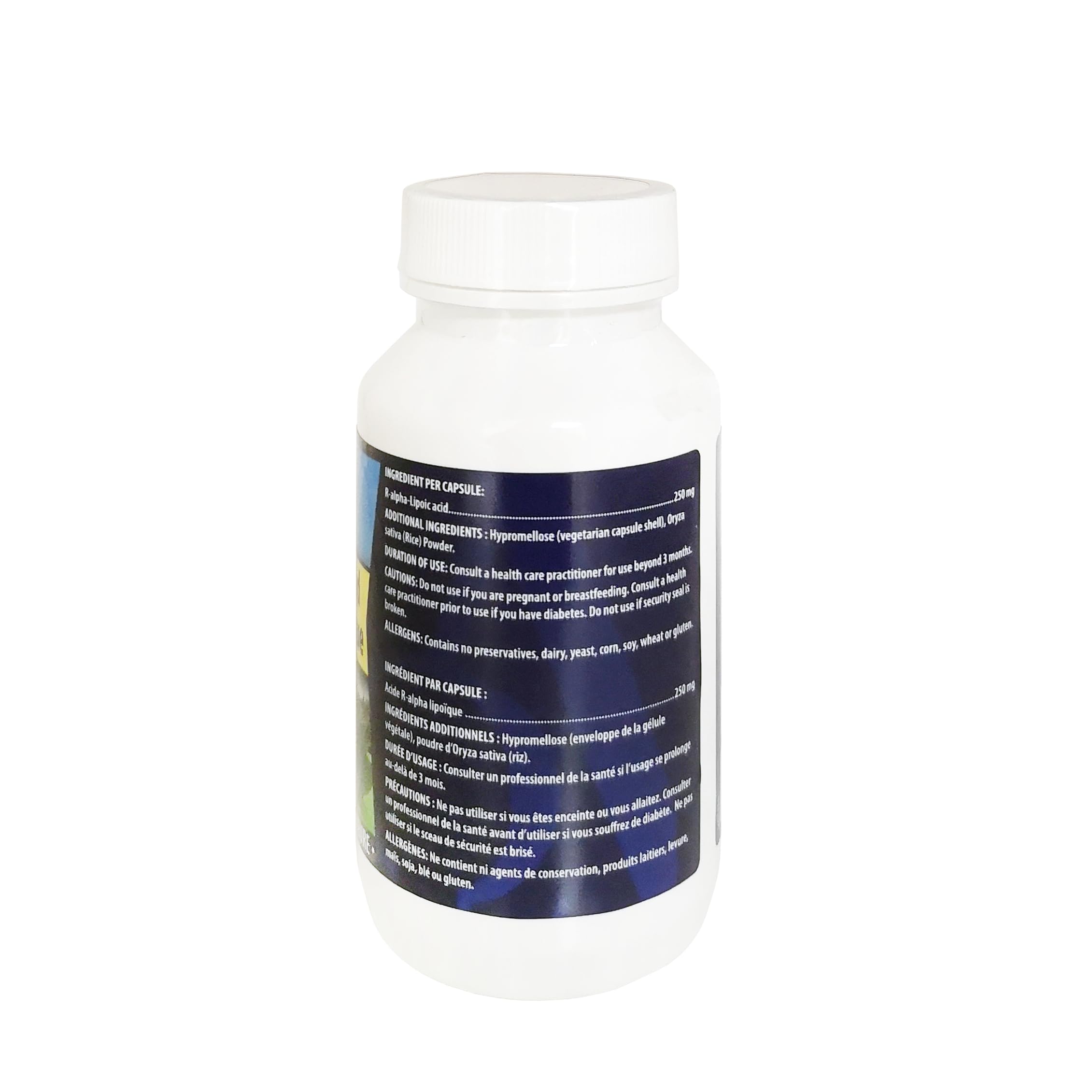 Omega Alpha Acide Alpha-Lipoïque (ALA) 250 mg, 60 capsules végétales, pour 30 jours, soutien antioxydant pour le métabolisme du glucose et la vitalité, fabriqué au Canada