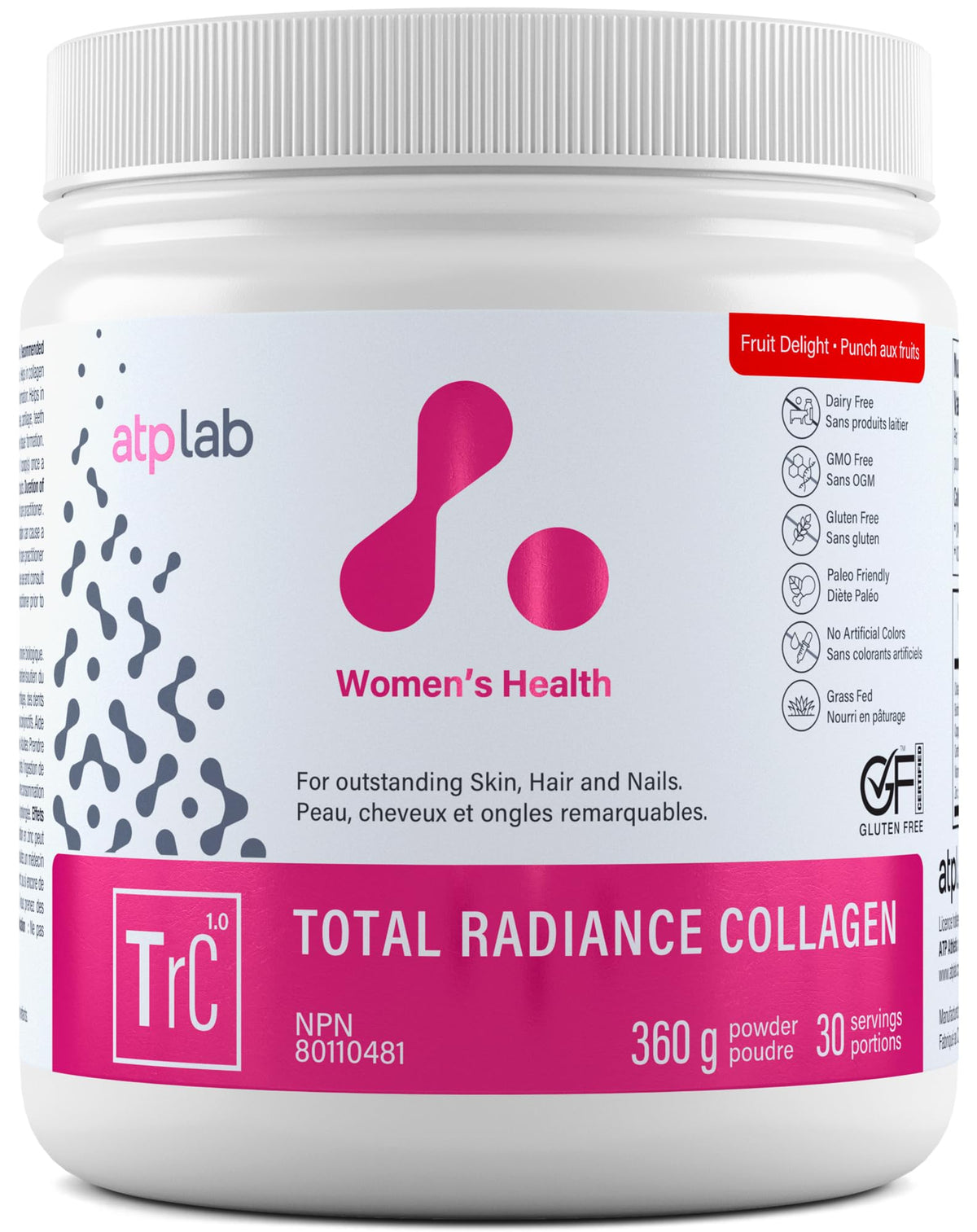 atplab Total Radiance Collagen for Women, Fruit Delight, 360g, 30 Servings