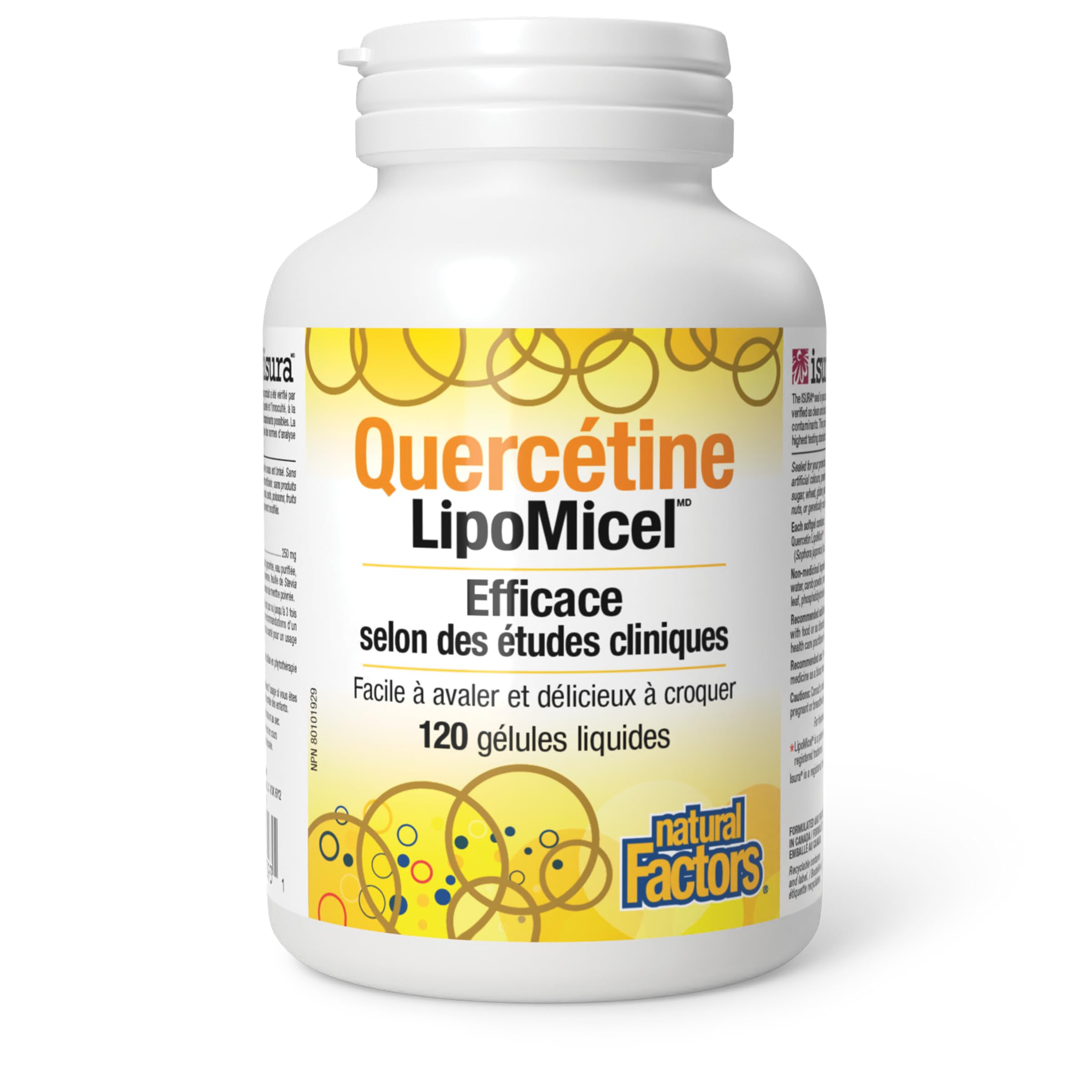 Natural Factors Quercetin Supplement LipoMicel, 120 Liquid Softgels, 250 mg per Liquid Softgel, Source of Antioxidants, Easy to Swallow, Proudly Canadian