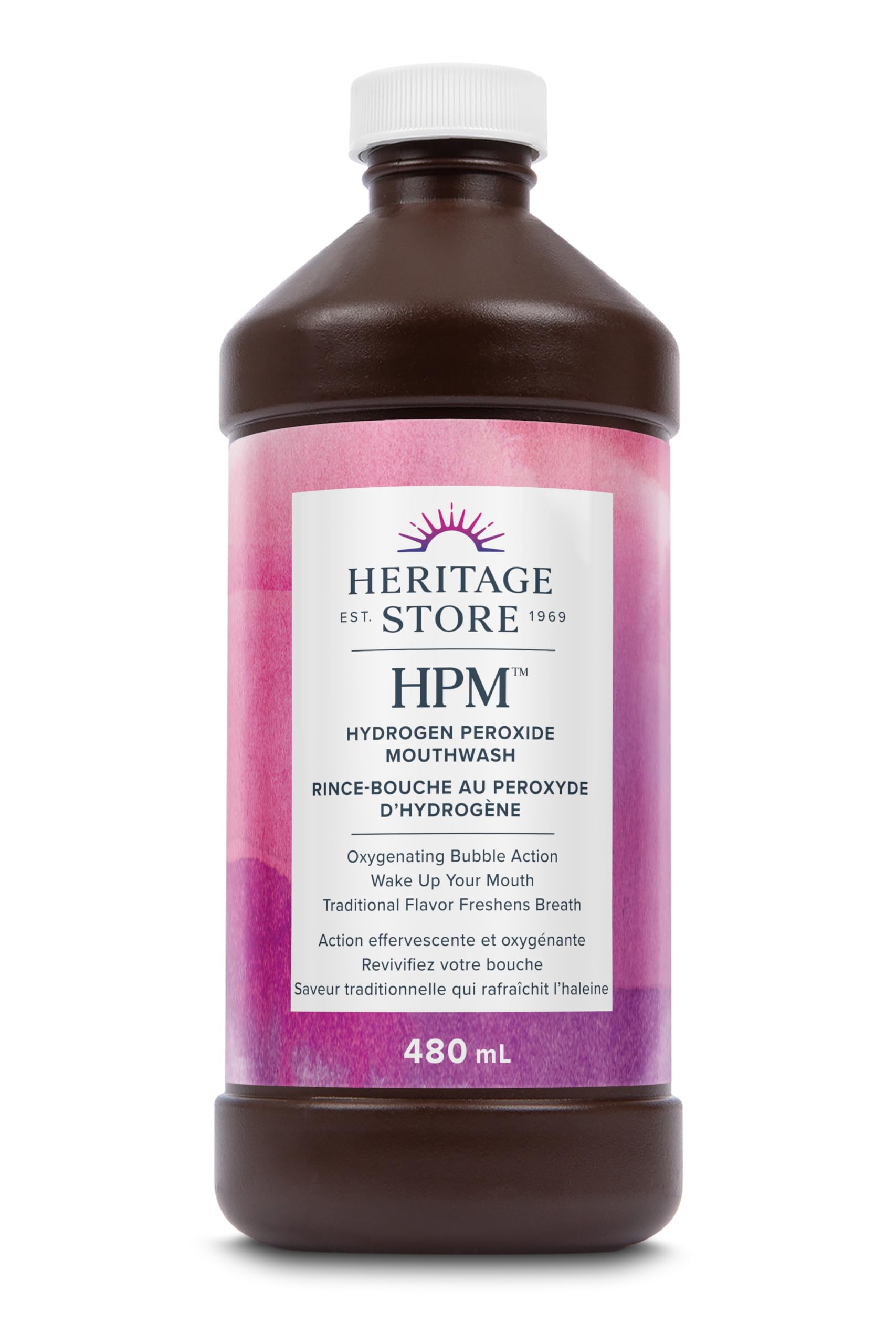 Heritage Store – Bain de bouche au peroxyde d'hydrogène | Menthe d'hiver | Rinçage buccal doux quotidien | Liquide | 480 ml | 16 oz