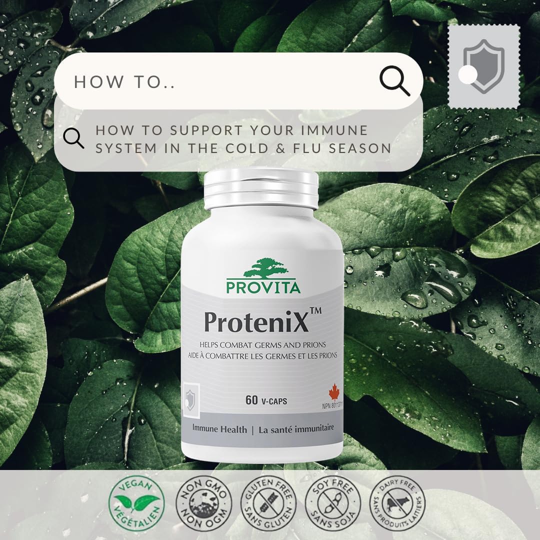 Provita ProteniX™ : formule de médecine traditionnelle chinoise pour une meilleure réponse immunitaire pendant la saison du rhume et de la grippe (60 gélules)