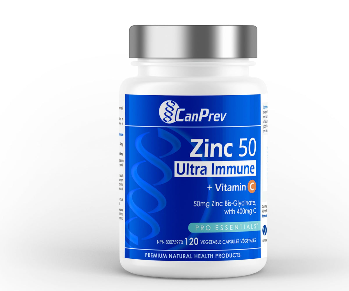 CanPrev Zinc Supplements, Vitamin C, Vegan, 120 Capsules, 120-Day Supply