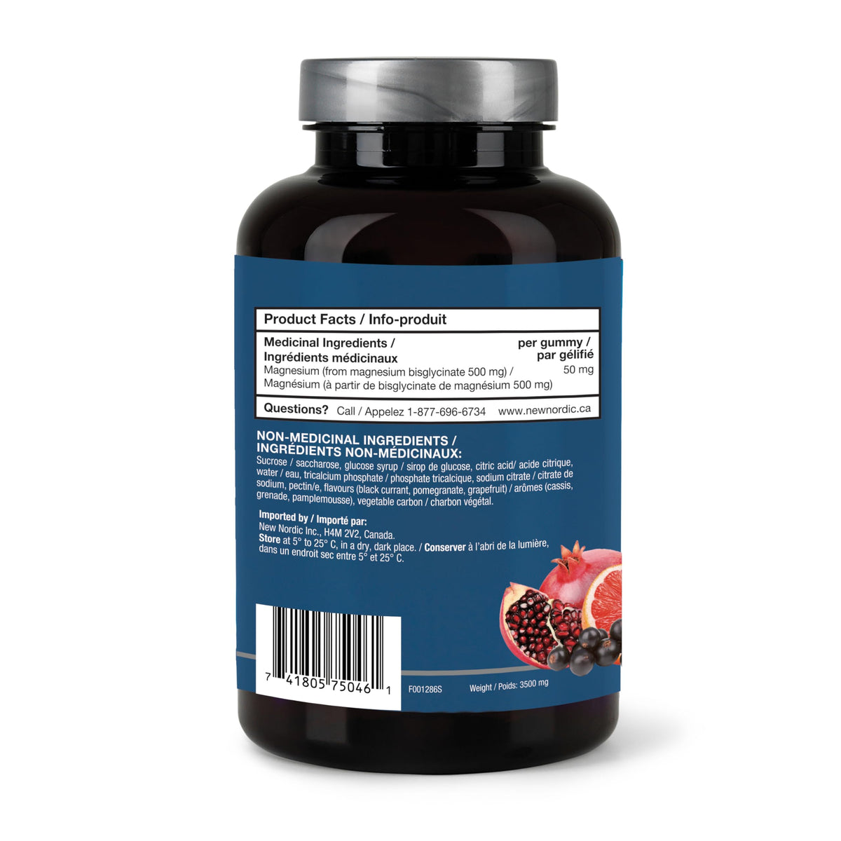 New Nordic Magnesium Glycinate Gummies, 60 Vegan Chews, 30 Day Supply, 4+