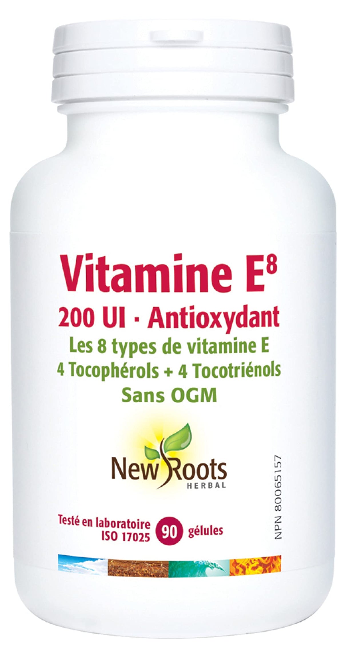 New Roots Herbal Vitamin E8 200 IU Softgels, All 8 Isomers, 90 Softgels