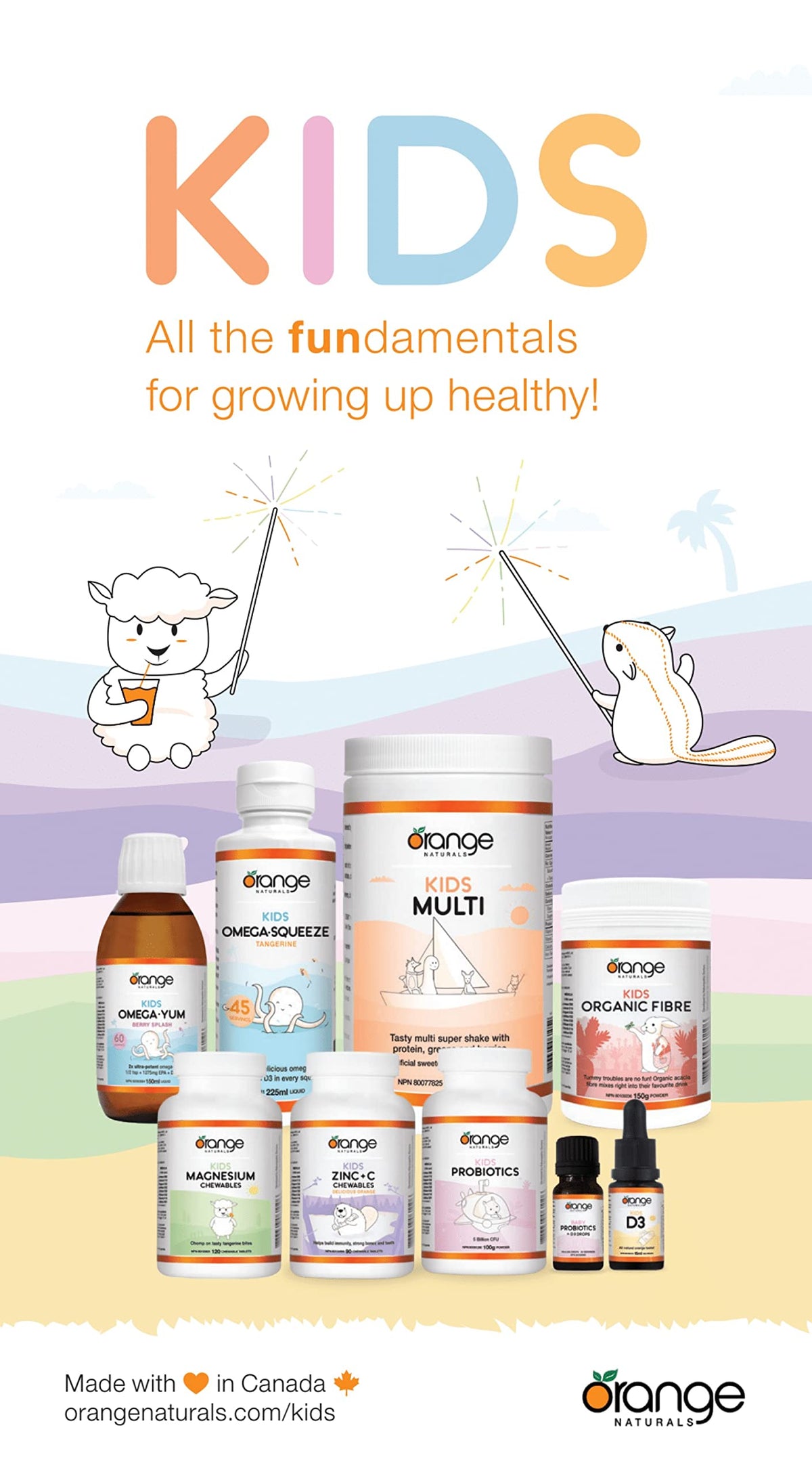 Orange Naturals - Kids Magnesium Drink Mix, Orange Tangerine Flavour, 155g Powder - Kids Magnesium Glycinate - Magnesium Drink Powder - Magnesium Supplement for Kids - Magnesium Powder Drink