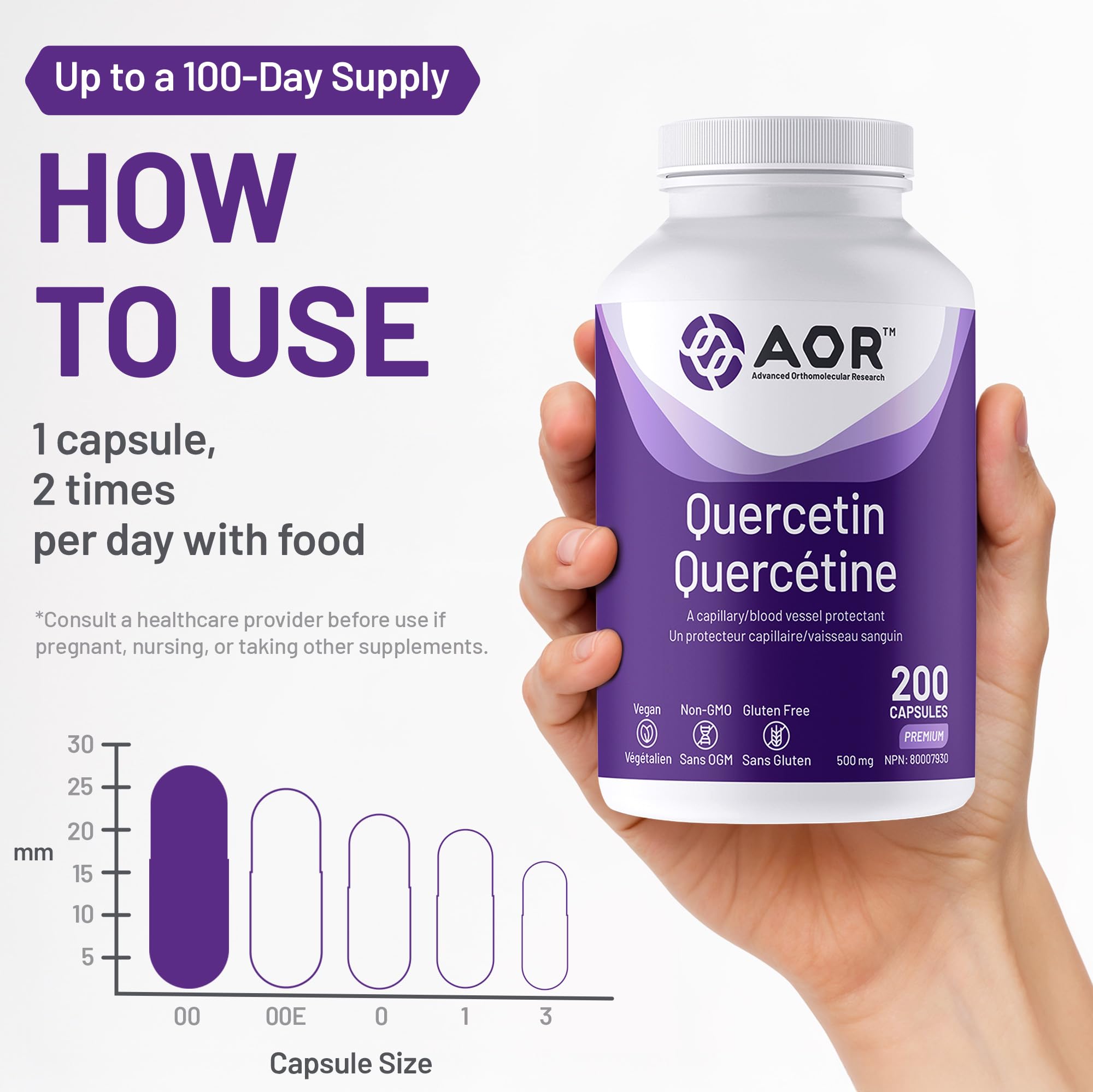 AOR - Quercétine en gélules - Antioxydant naturel et bioflavonoïde