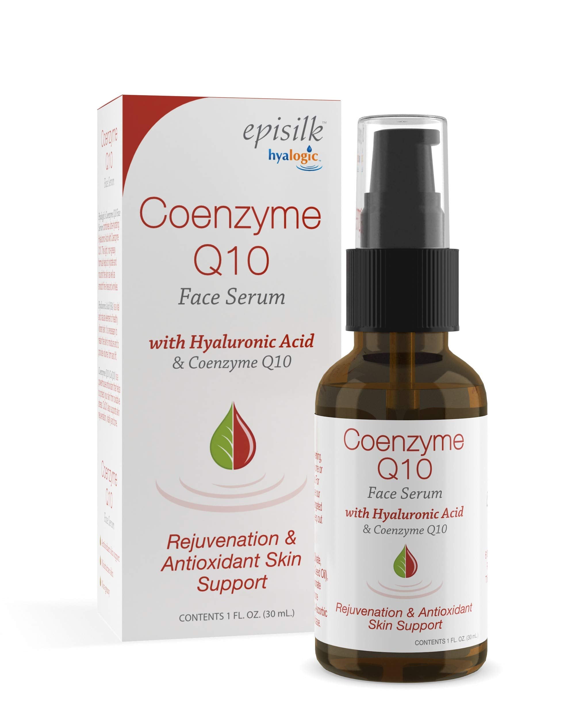 Sérum de coenzyme Q10 Hyalogic Episilk avec acide hyaluronique pour le soutien du collagène | Sérum raffermissant visible pour le visage pour peaux sèches | Rajeunissement de la peau - Sérum antioxydant (30 ml)
