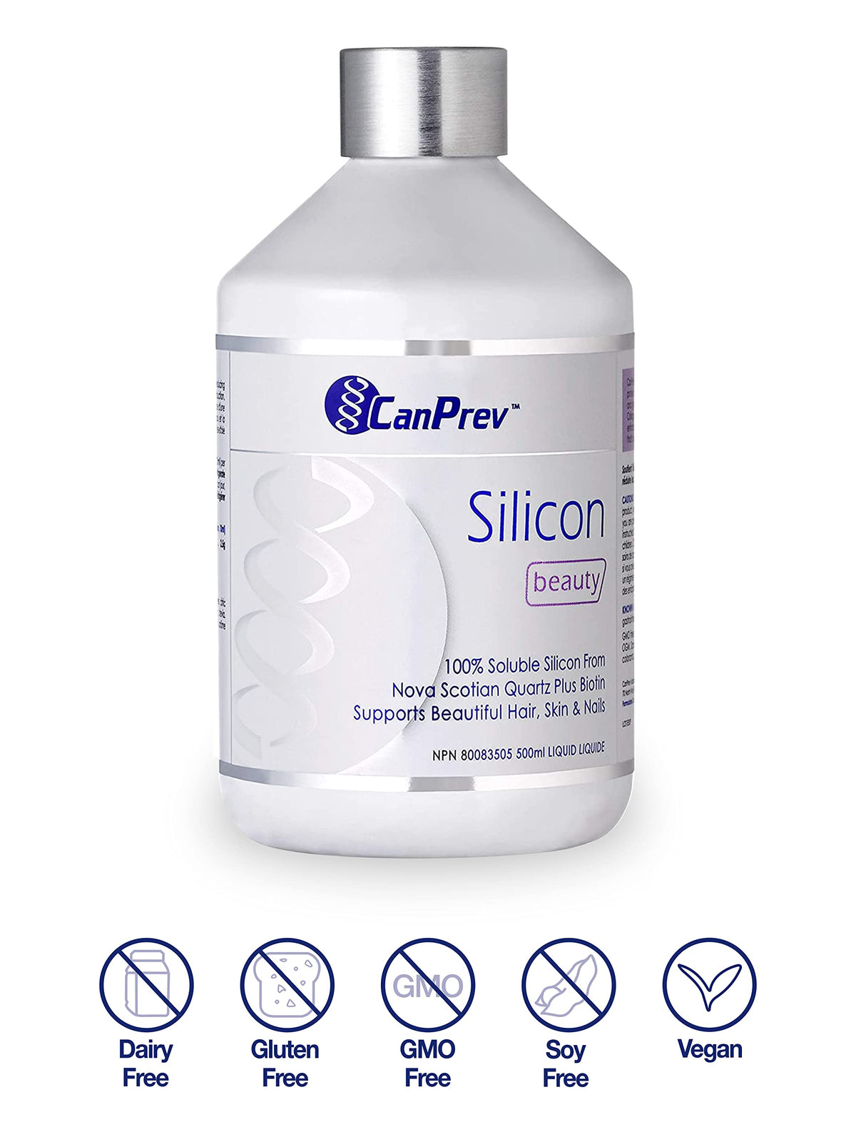 CanPrev Silicon & Biotin Beauty Liquid, 4 mg per tbsp, 500ml, 33-Day Supply