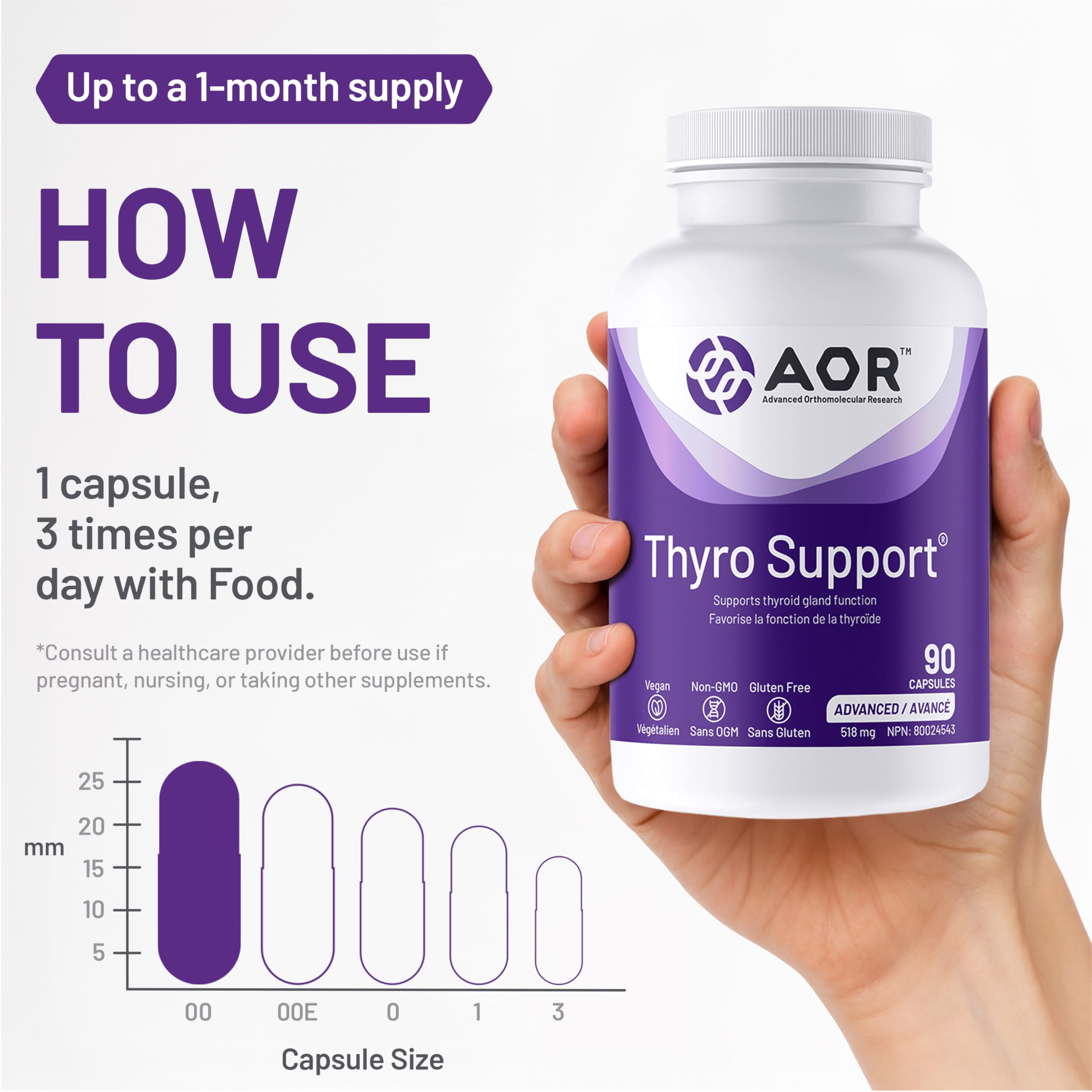 AOR - Thyro Support - 90 gélules - Soutien de la fonction thyroïdienne