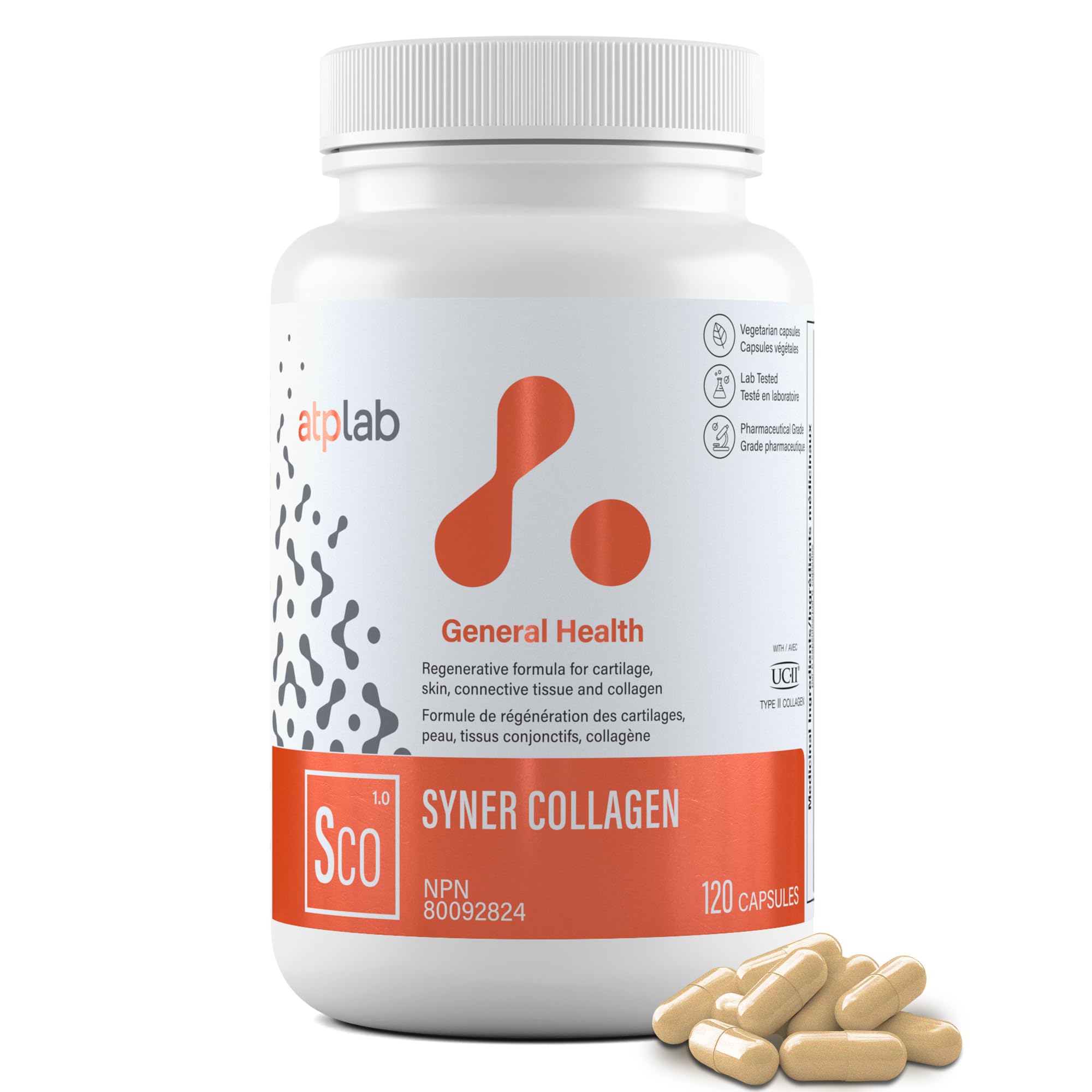 ATP LAB - Syner Collagen 120 Capsules - Collagen Supplements Capsules - Joint Health - Knee Joint Pain Relief and Cartilage Repair Supplement