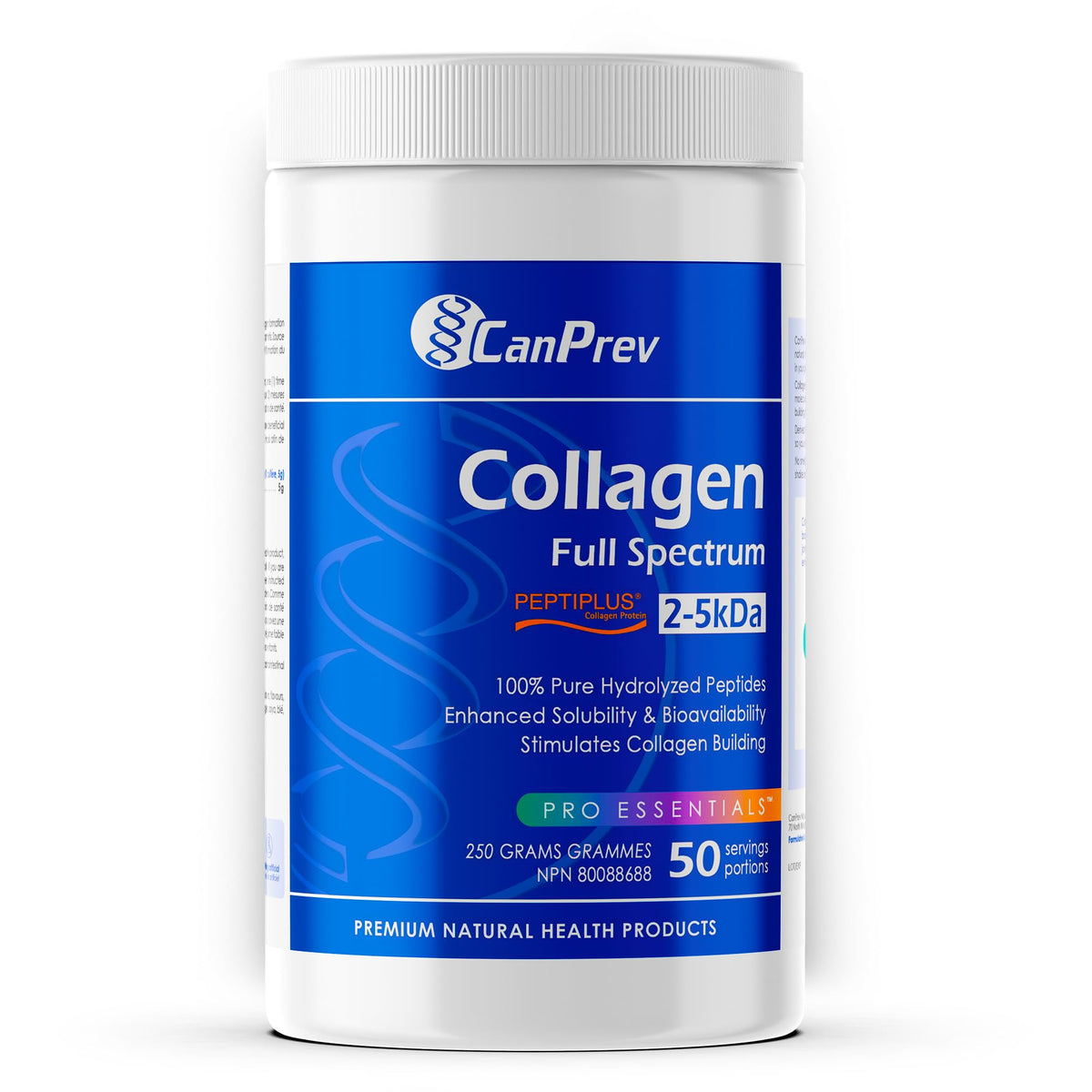 CanPrev Collagen Powder, Full Spectrum Peptiplus, Bovine, 250g, 50 Servings