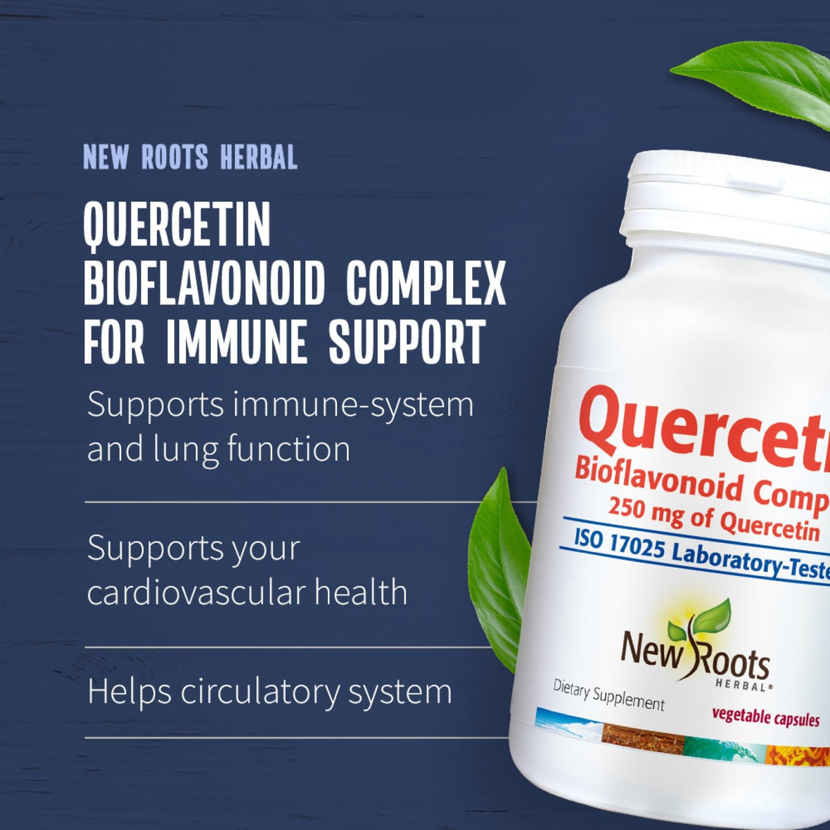 New Roots Herbal Quercetin Complex Capsules, Bromelain, 250mg, 90 Capsules