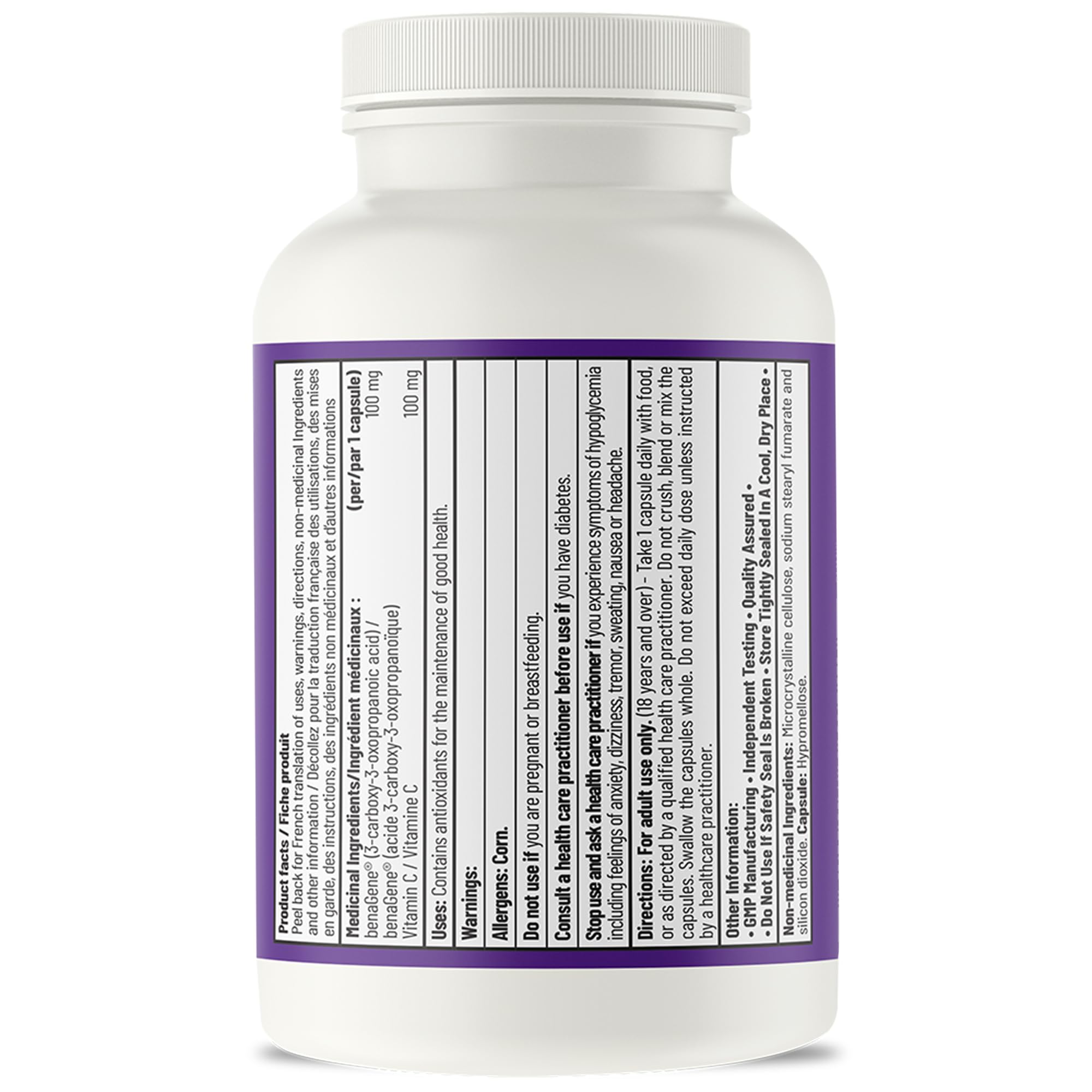 AOR Benagene Stabilized Oxaloacetic Acid with Vitamin C ‚Äì 30 Vegan Capsules, 30-Day Supply ‚Äì Supports Cellular Vitality, Enhances Energy Production & Mental Focus ‚Äì Dairy-Free, Gluten-Free & Non-GMO