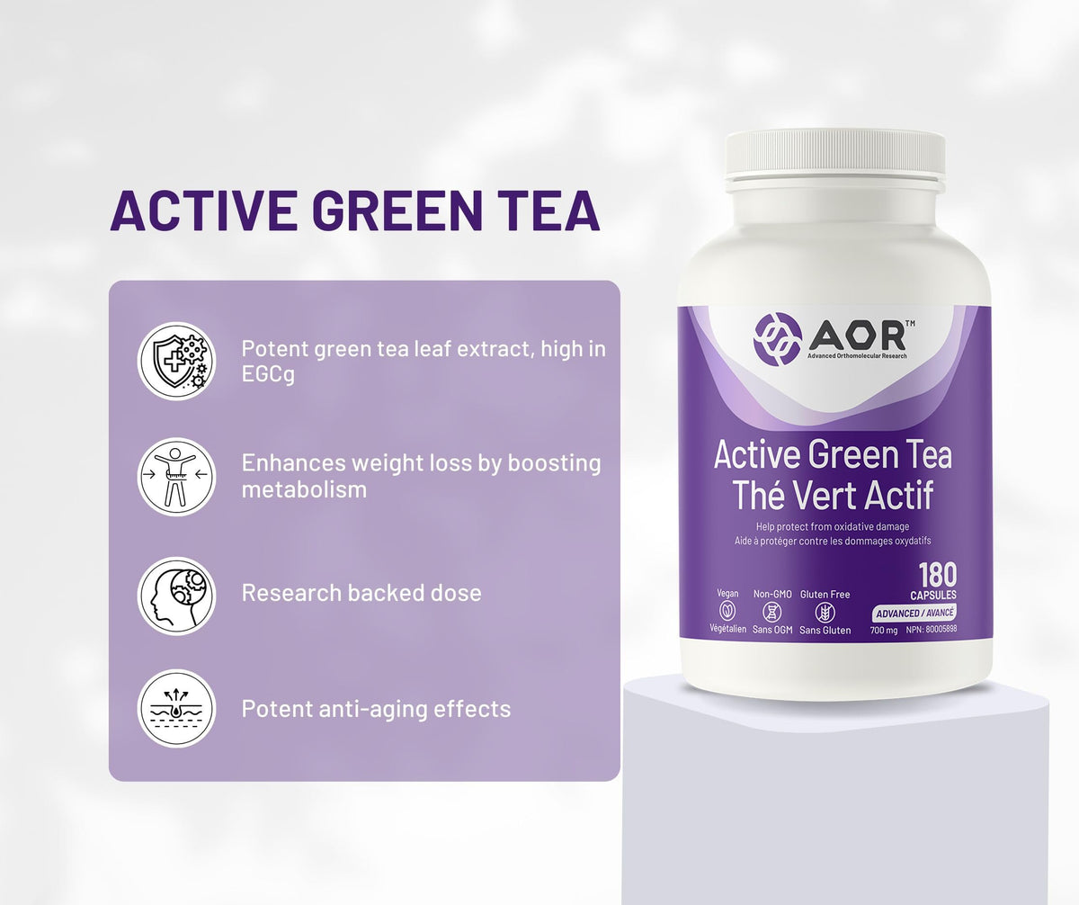 AOR Green Tea Extract Capsules, 700mg, Antioxidant Supplement, 180 Capsules