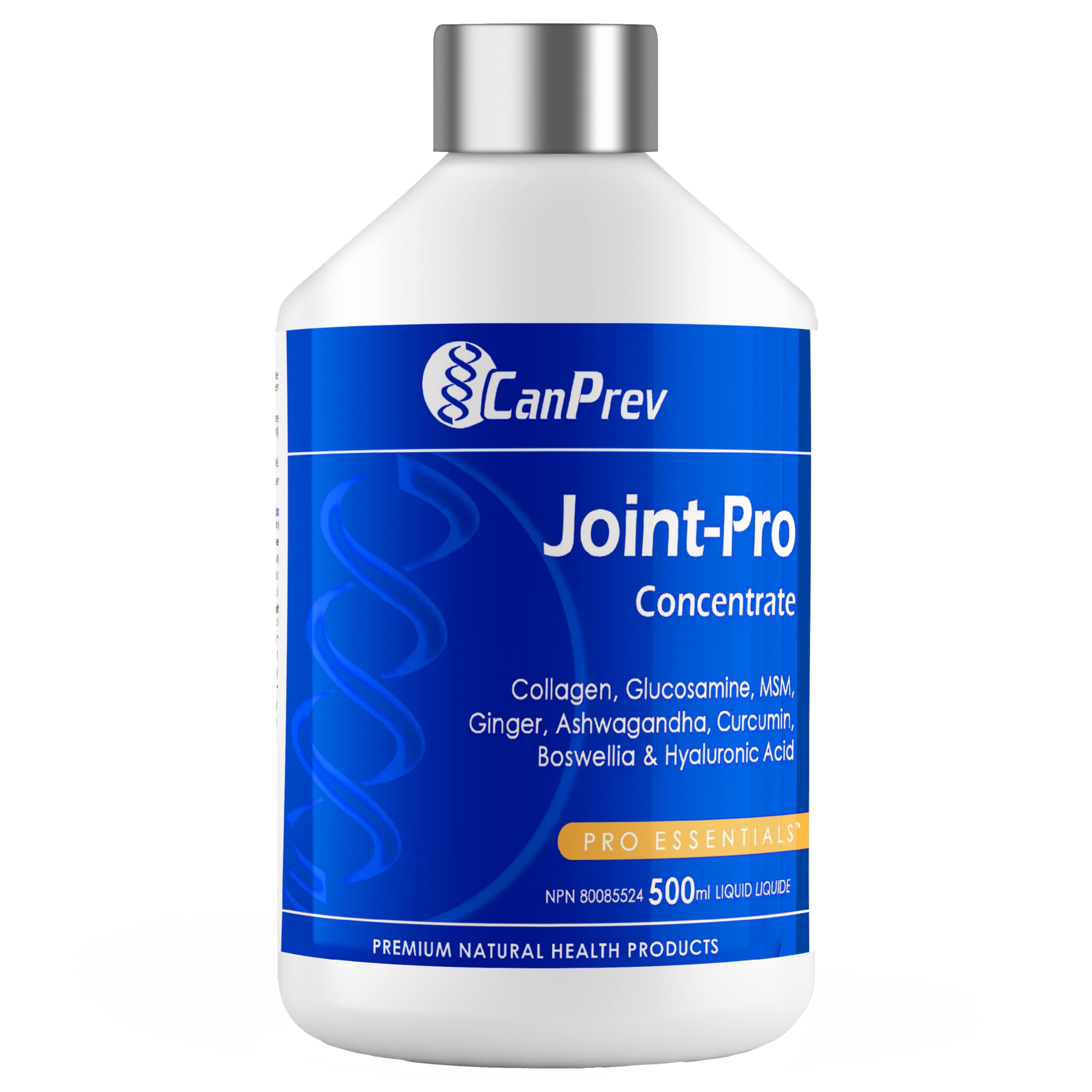 CanPrev Joint-Pro Concentré liquide 500 ml Approvisionnement de 33 jours - Soutien articulaire avancé avec collagène hydrolysé, glucosamine, MSM et ashwagandha, favorise le confort, la mobilité et la flexibilité, supplément de collagène