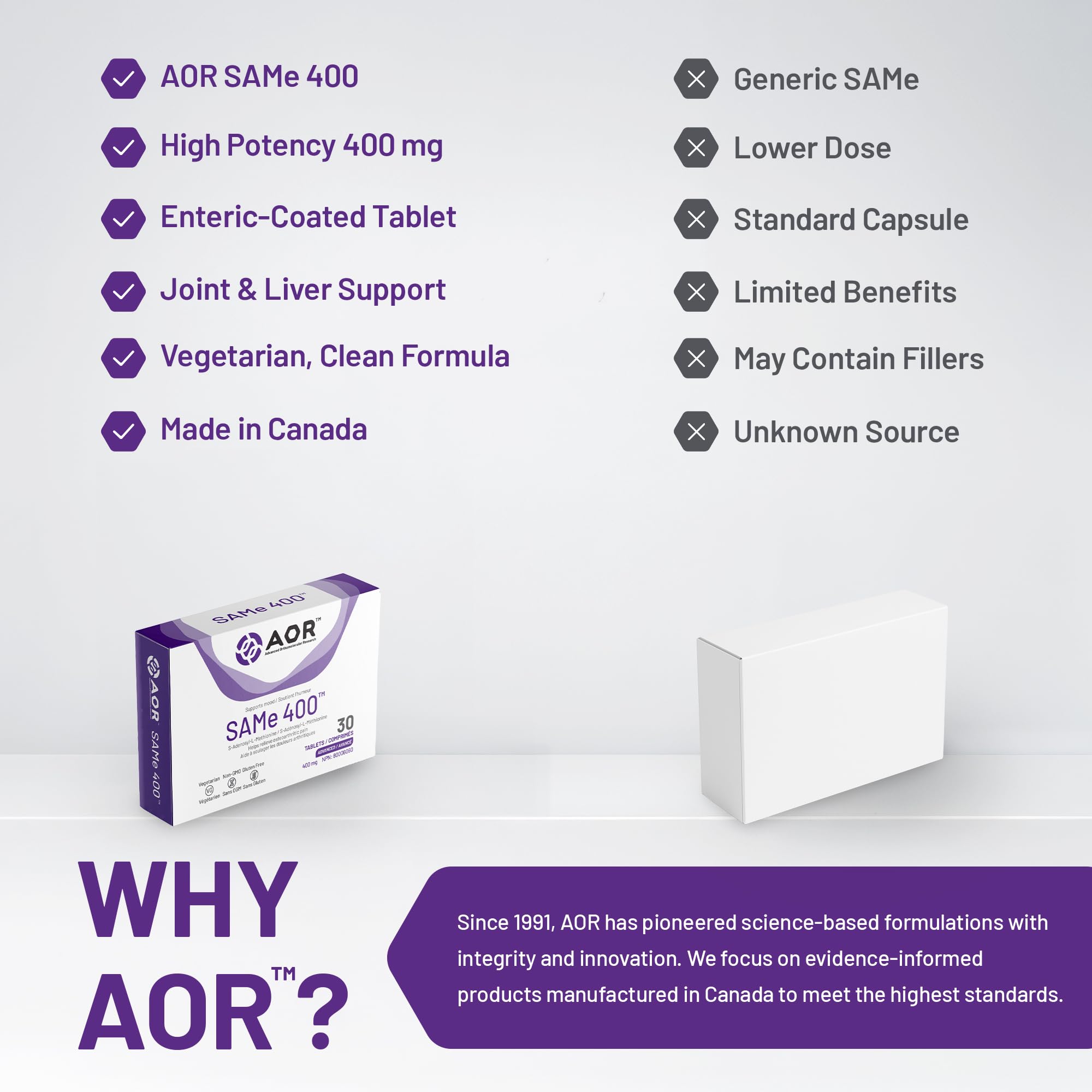AOR - SAMe 400 - 60 comprimés
