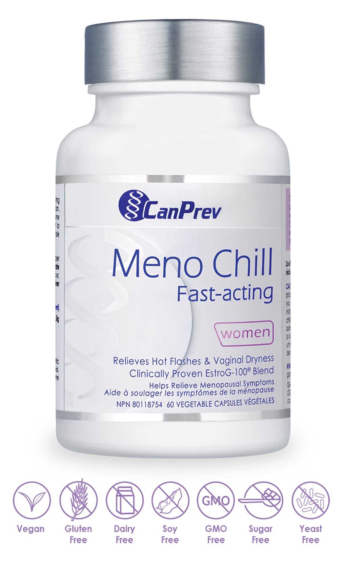 CanPrev Meno Chill Supplement, Ashwagandha, Zinc Bisglycinate, 60 V-Caps