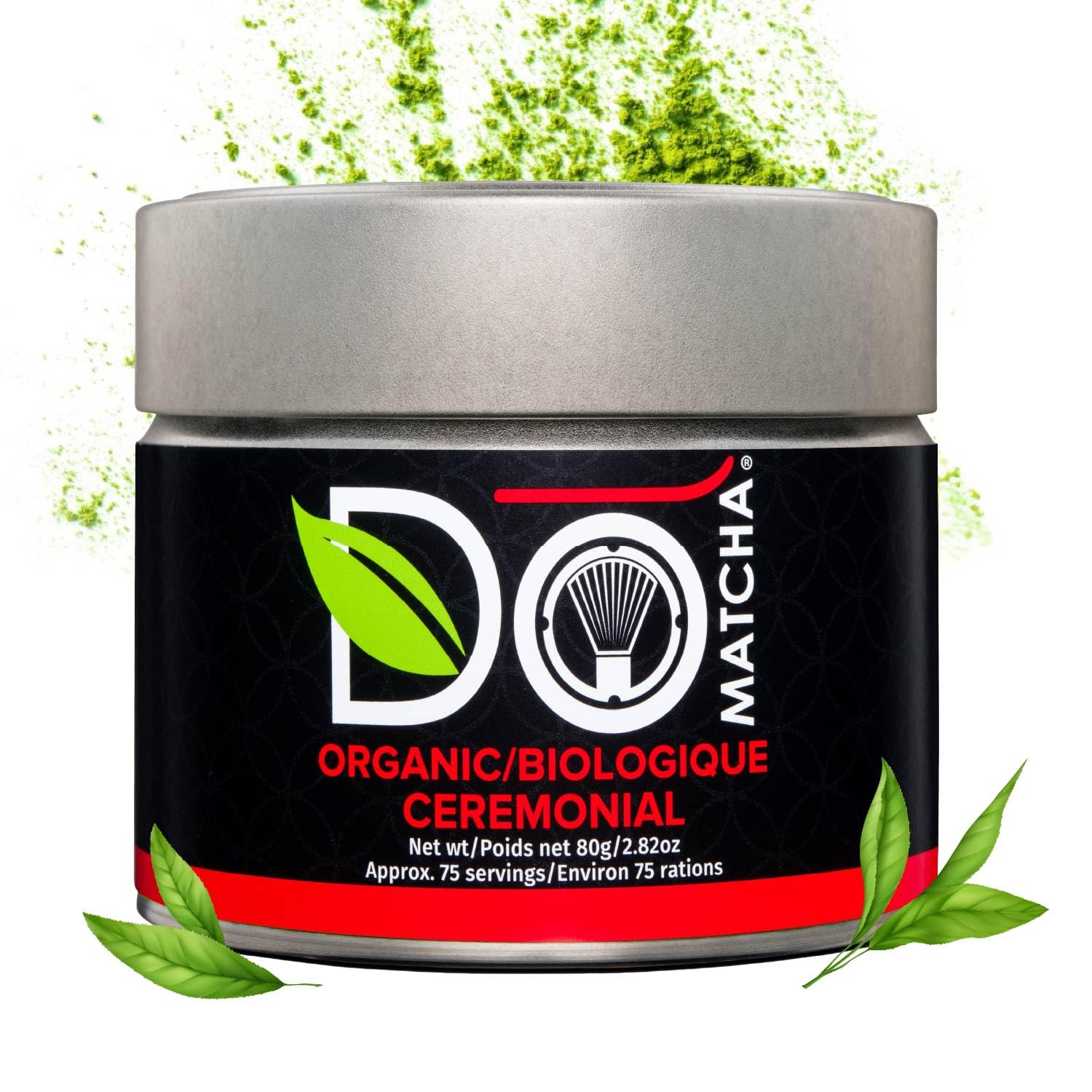 Poudre de Matcha Cérémonial DoMatcha, Thé Vert Japonais d'Uji – Goût Doux et Sucré, Riche en L-Théanine pour le Calme et la Concentration – Idéal pour les Lattes et les Rituels Quotidiens, Certifié Casher