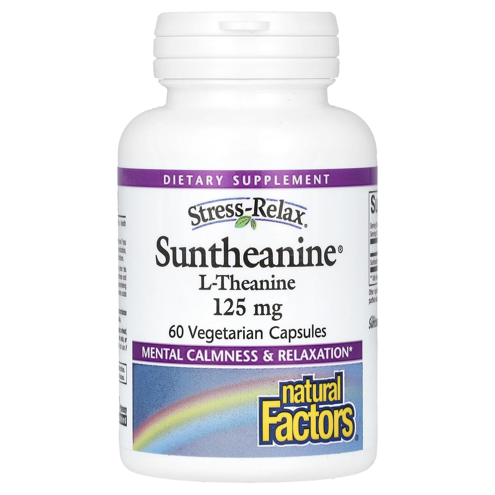 Natural Factors - Stress-Relax Suntheanine L-Theanine, Supports Mental Calmness & Relaxation, 60 Vegetarian Capsules
