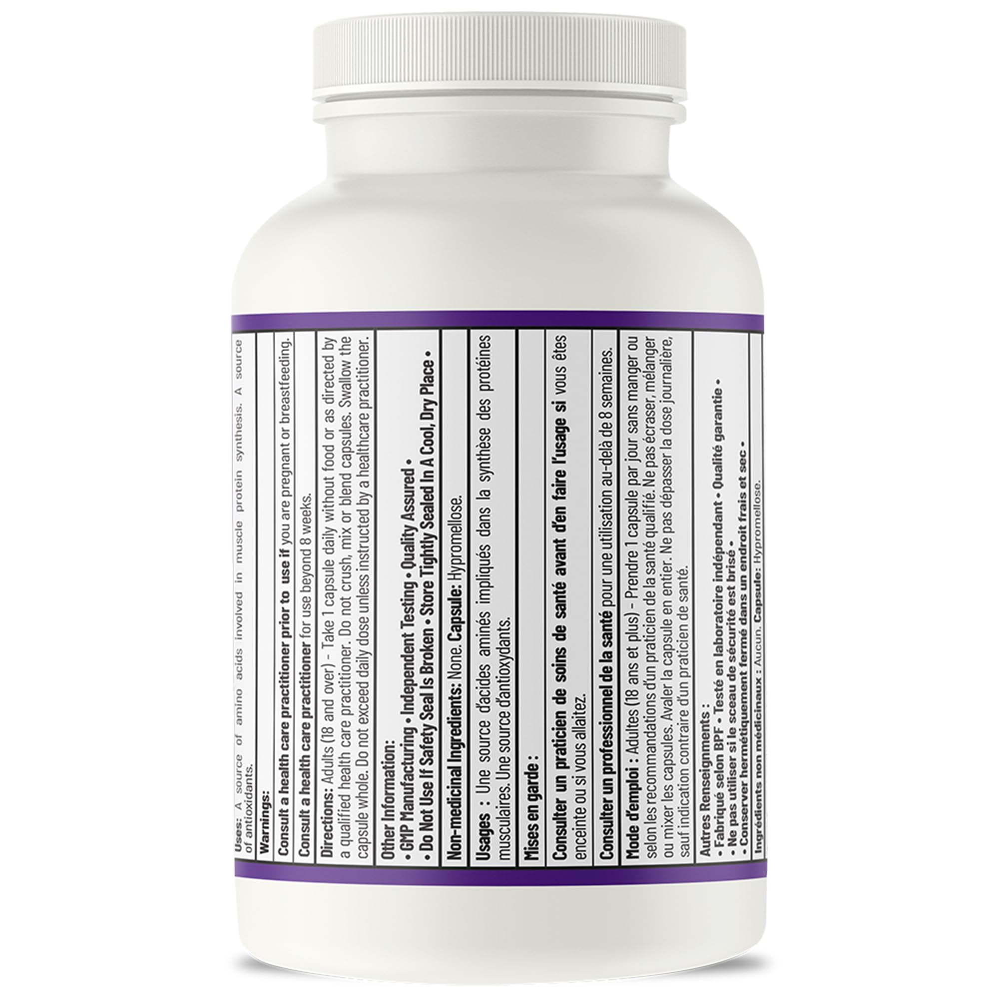 AOR Carnosine Supplément 500 mg Acides Aminés - Soutien Antioxydant pour la Fonction Cellulaire, la Vitalité Musculaire et le Bien-être Cognitif - Formule Végétalienne, sans OGM et sans Gluten