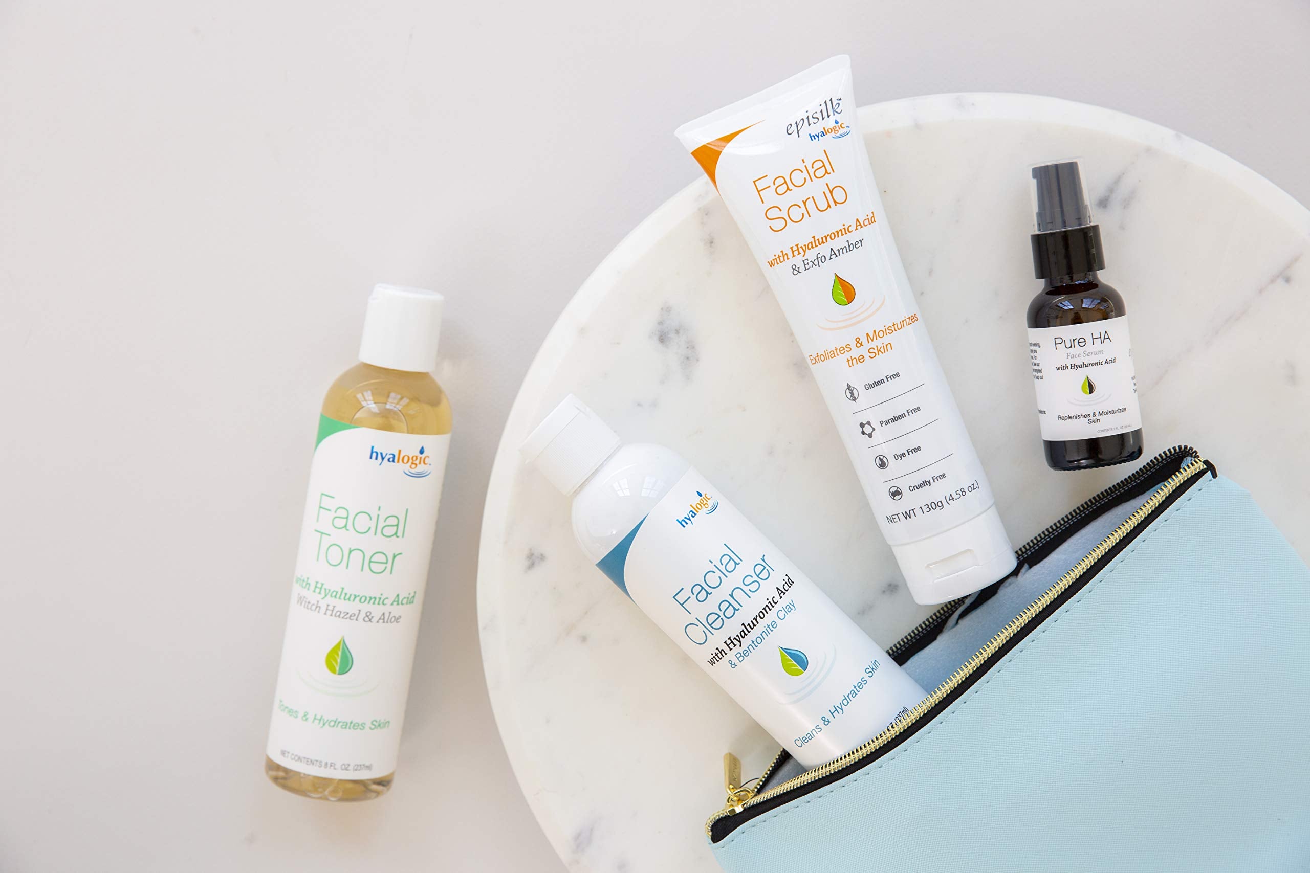 Hyalogic - Tonique facial avec acide hyaluronique Hyalogic, hamamélis et tonique à l'aloe vera 237 ml - Tonique doux et hydratant, astringent naturel pour le visage - Sans parabène, gluten et parfum