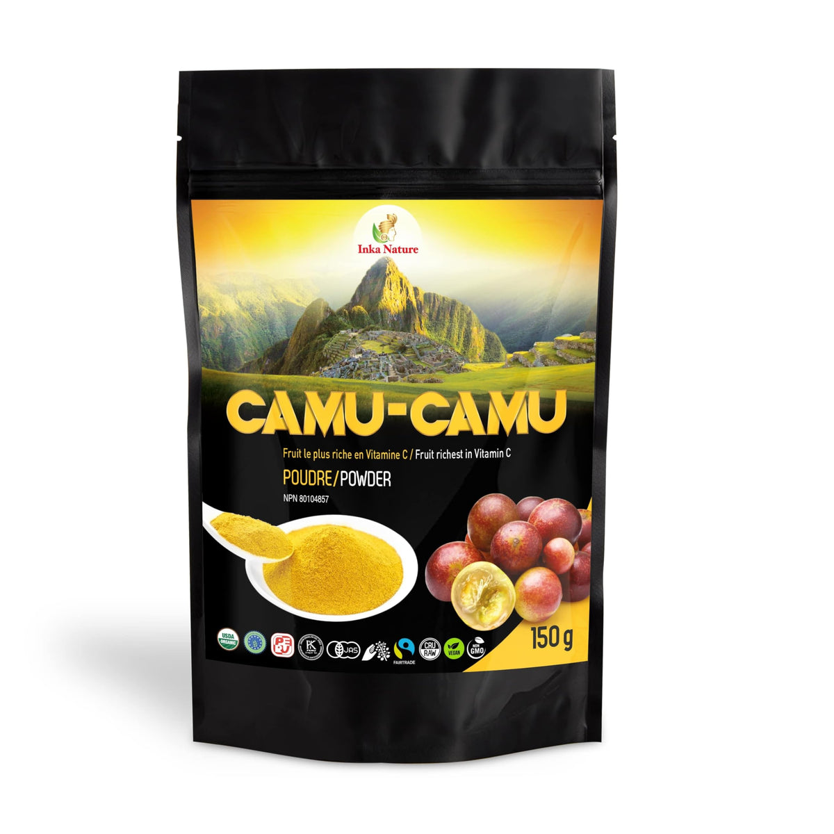 Inka Nature Camu Camu Powder 150g 50 Servings, Natural Source of Vitamin C, Supports Vitality & Wellness, Promotes Radiant Skin With Collagen Support, Antioxidant-Rich, Easily Absorbed, Vegan, Non-GMO