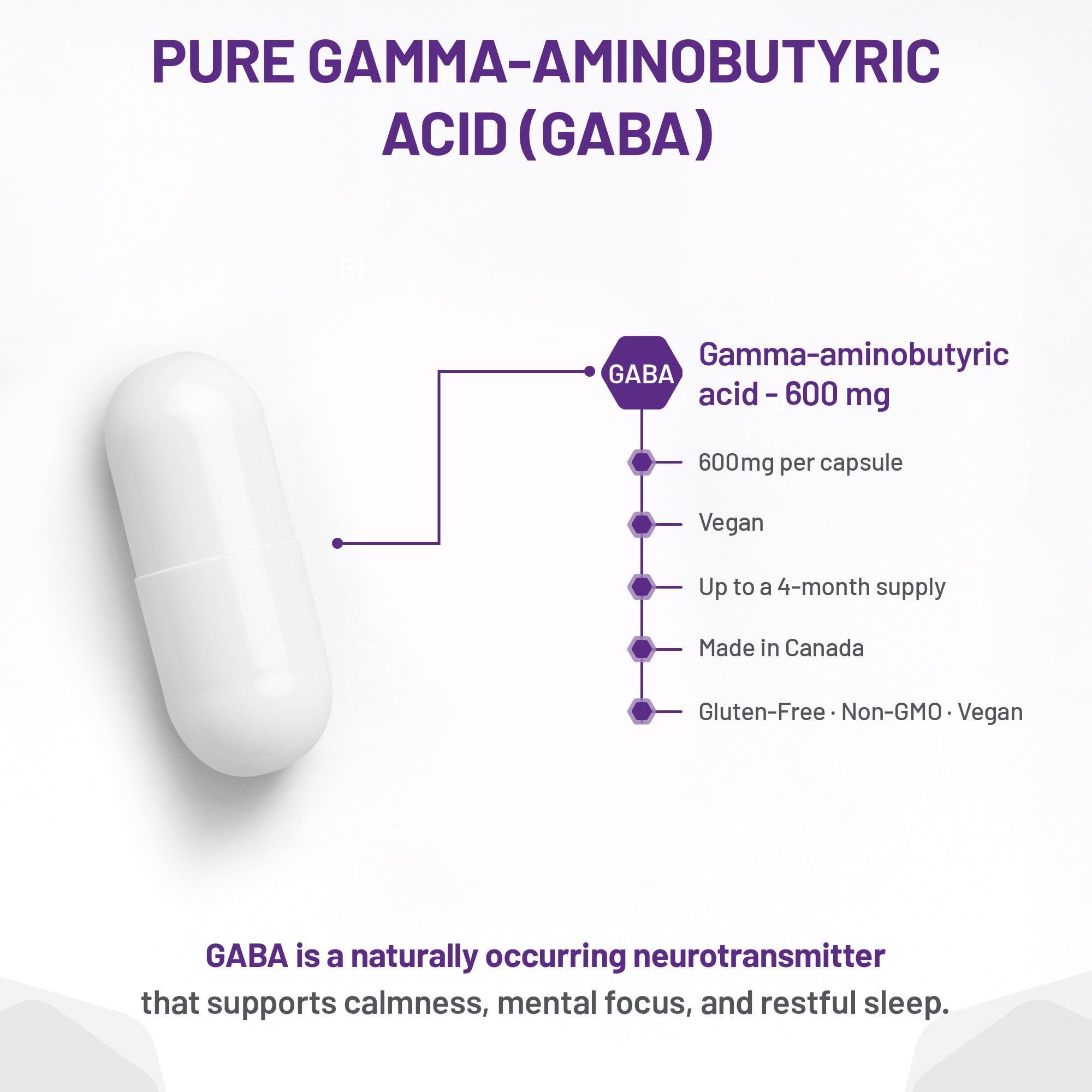 AOR GABA 600mg Complément d'Acide Gamma-Aminobutyrique
